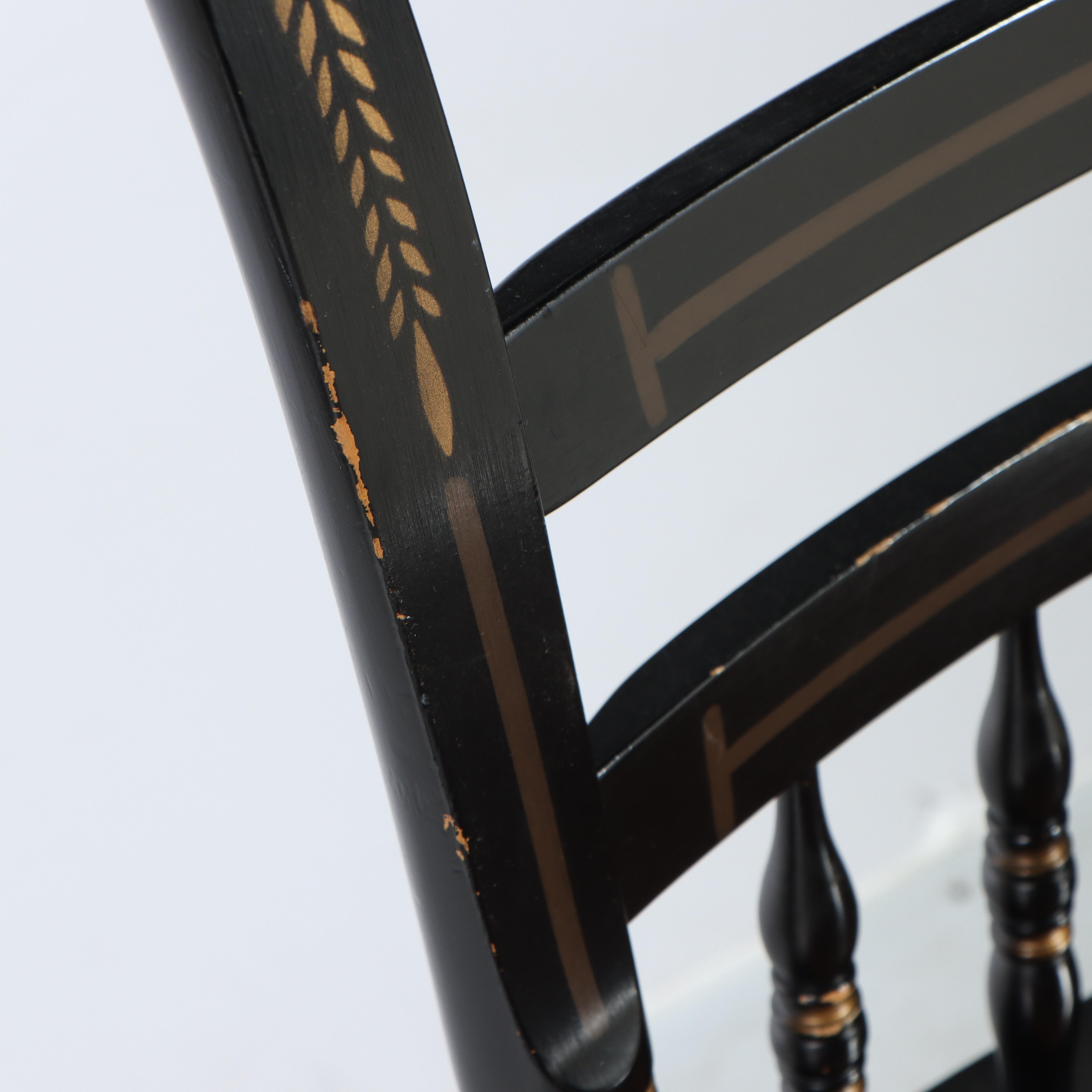 Pair of L. Hitchcock "Fancy" Side Chairs Plus Cherrywood Side Table