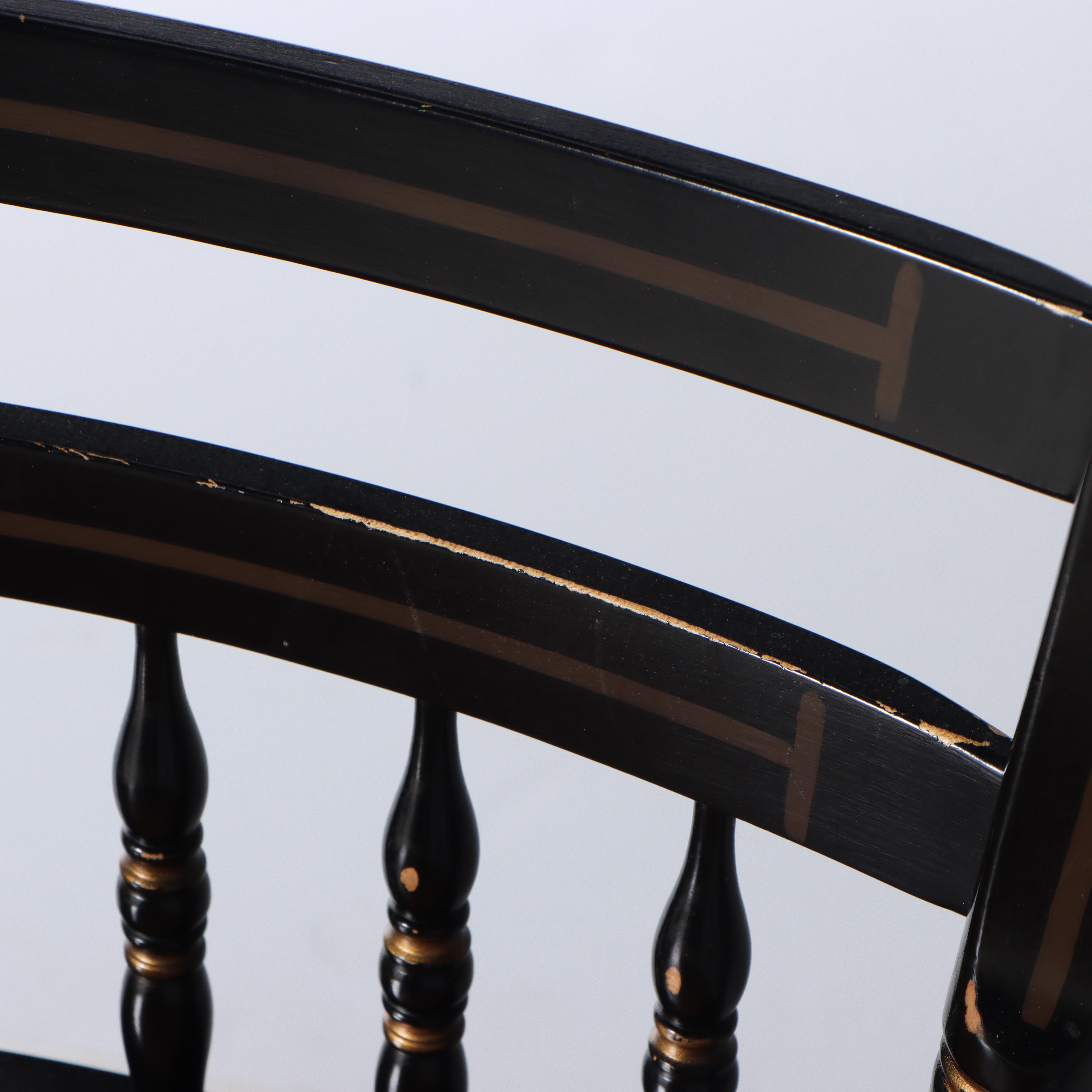 Pair of L. Hitchcock "Fancy" Side Chairs Plus Cherrywood Side Table