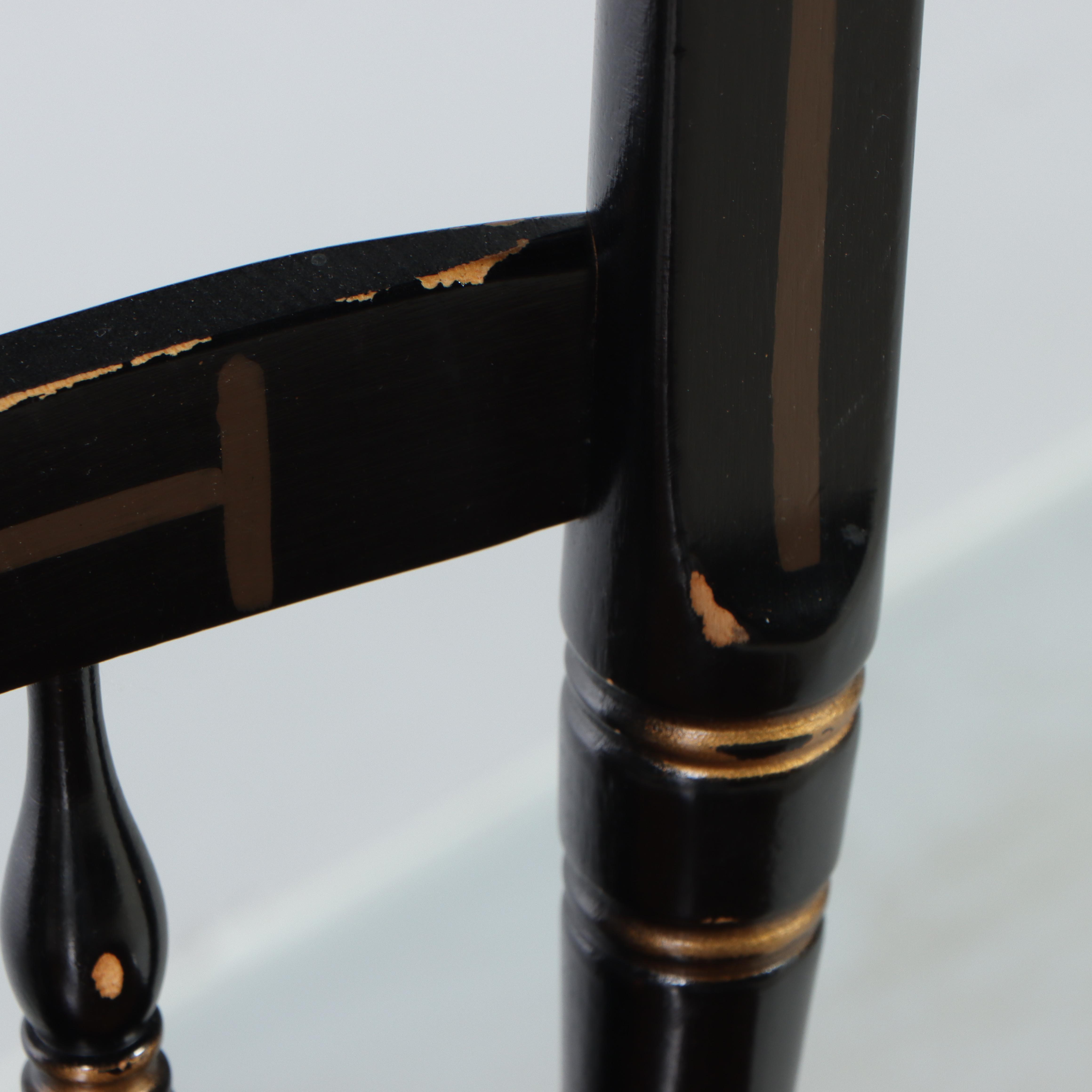 Pair of L. Hitchcock "Fancy" Side Chairs Plus Cherrywood Side Table