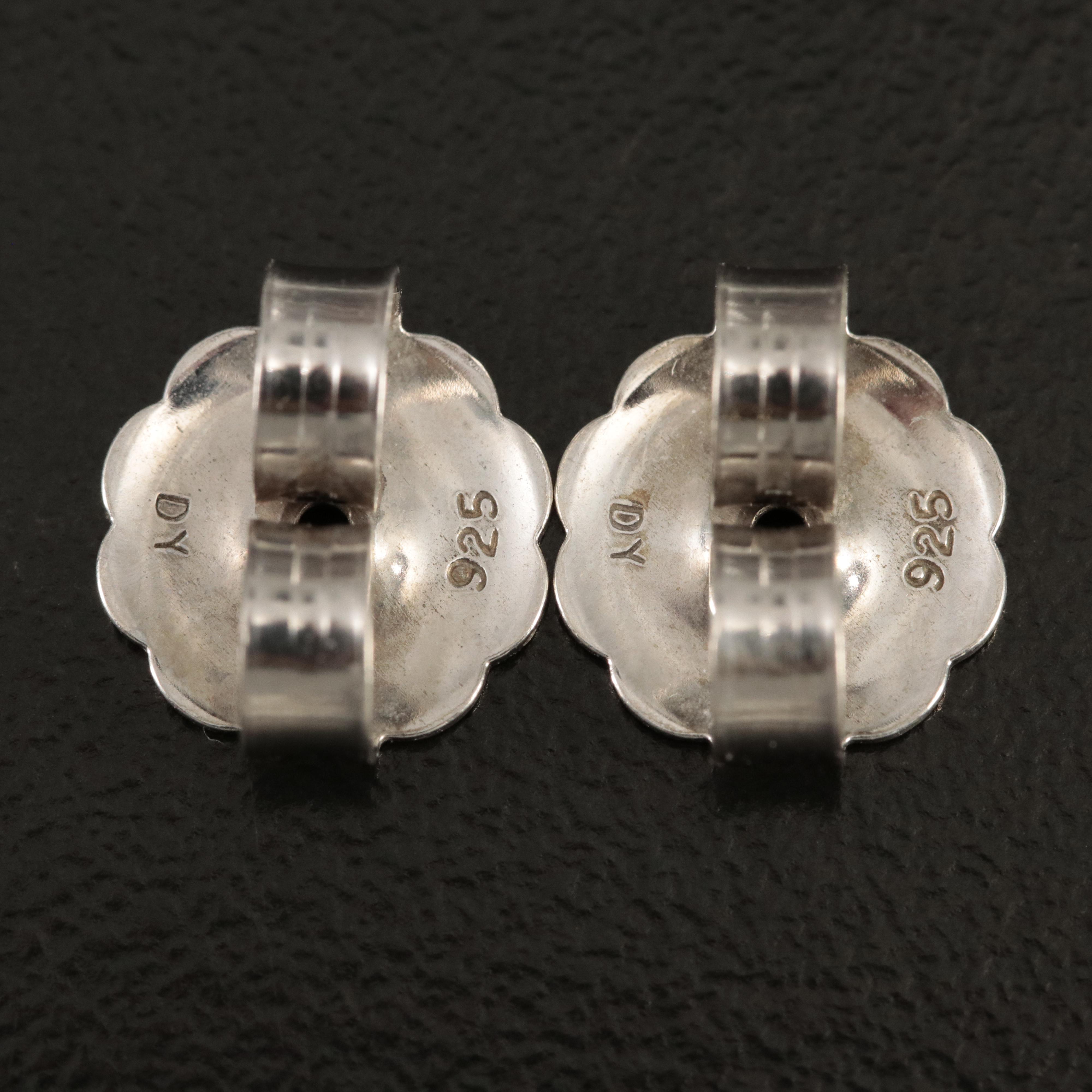 David Yurman Sterling and Bronze Diamond Hoop Earrings