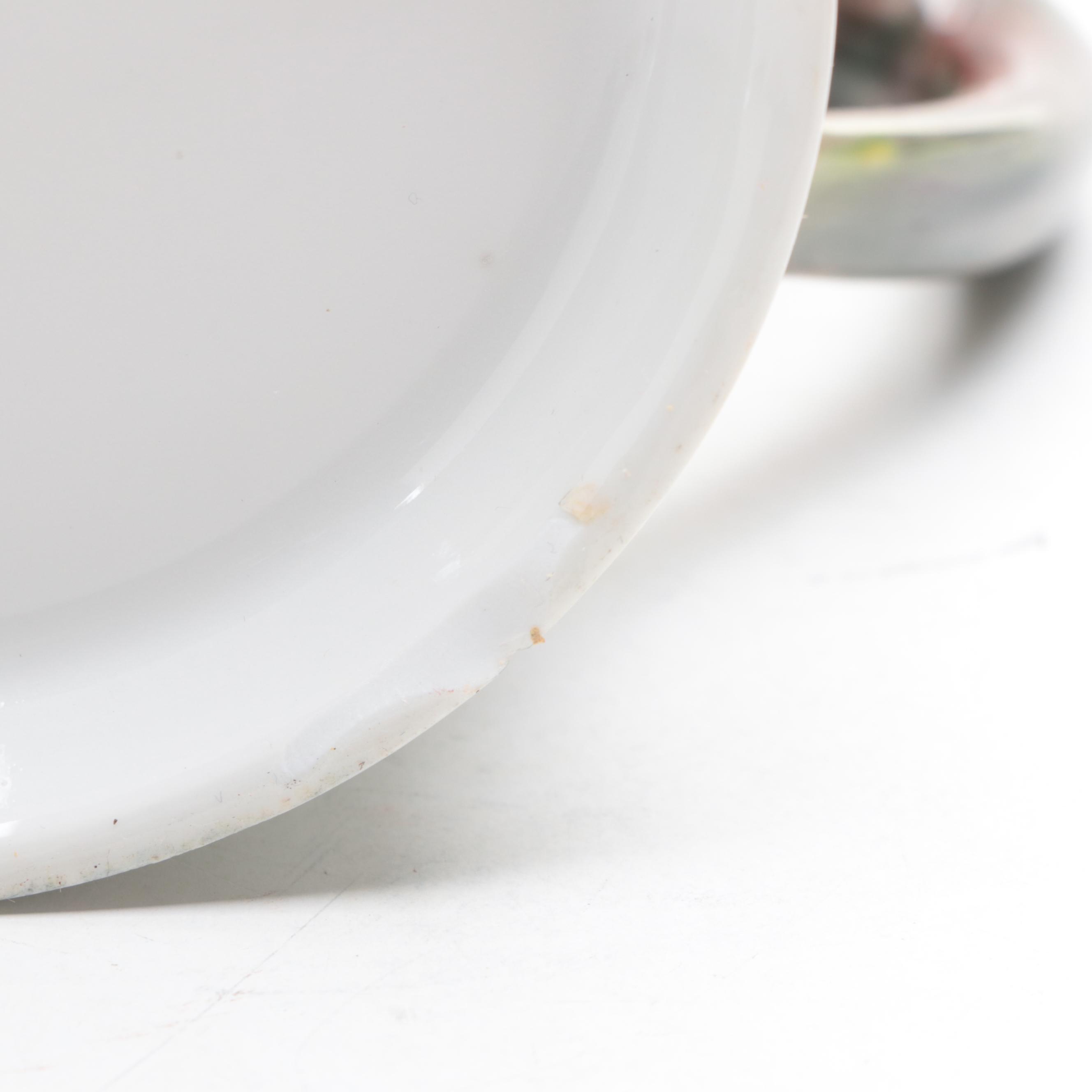 Limoges Porcelain Hand-Painted Porcelain Tankards and Bowls