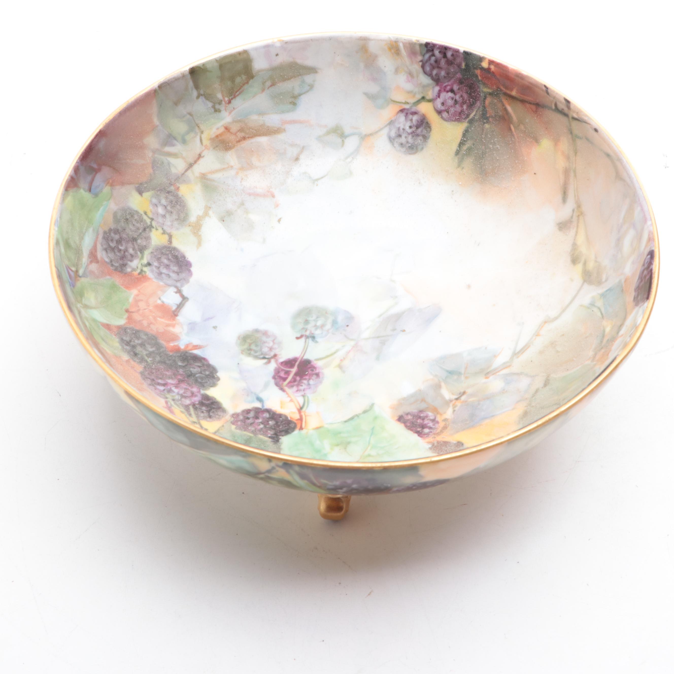 Limoges Porcelain Hand-Painted Porcelain Tankards and Bowls