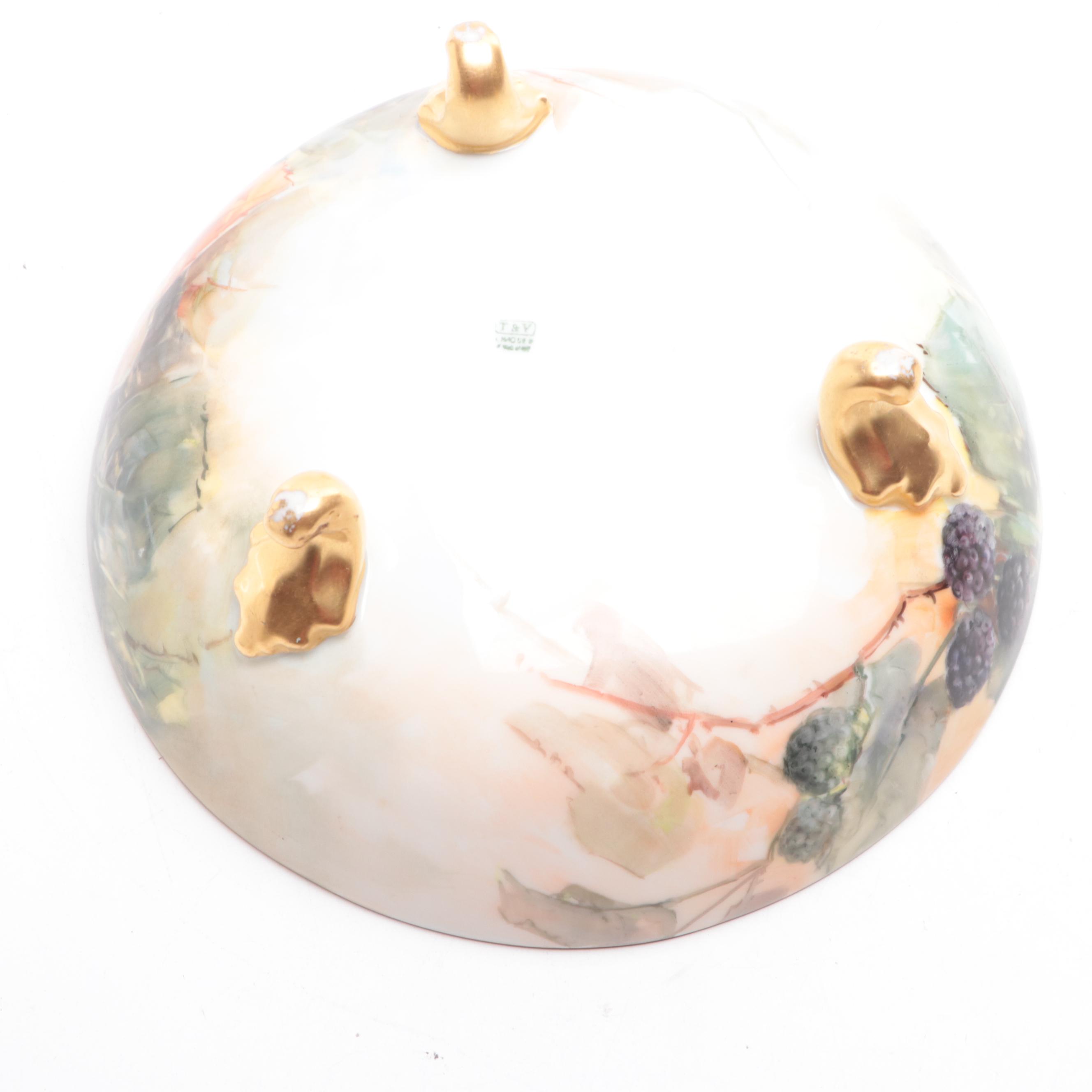 Limoges Porcelain Hand-Painted Porcelain Tankards and Bowls