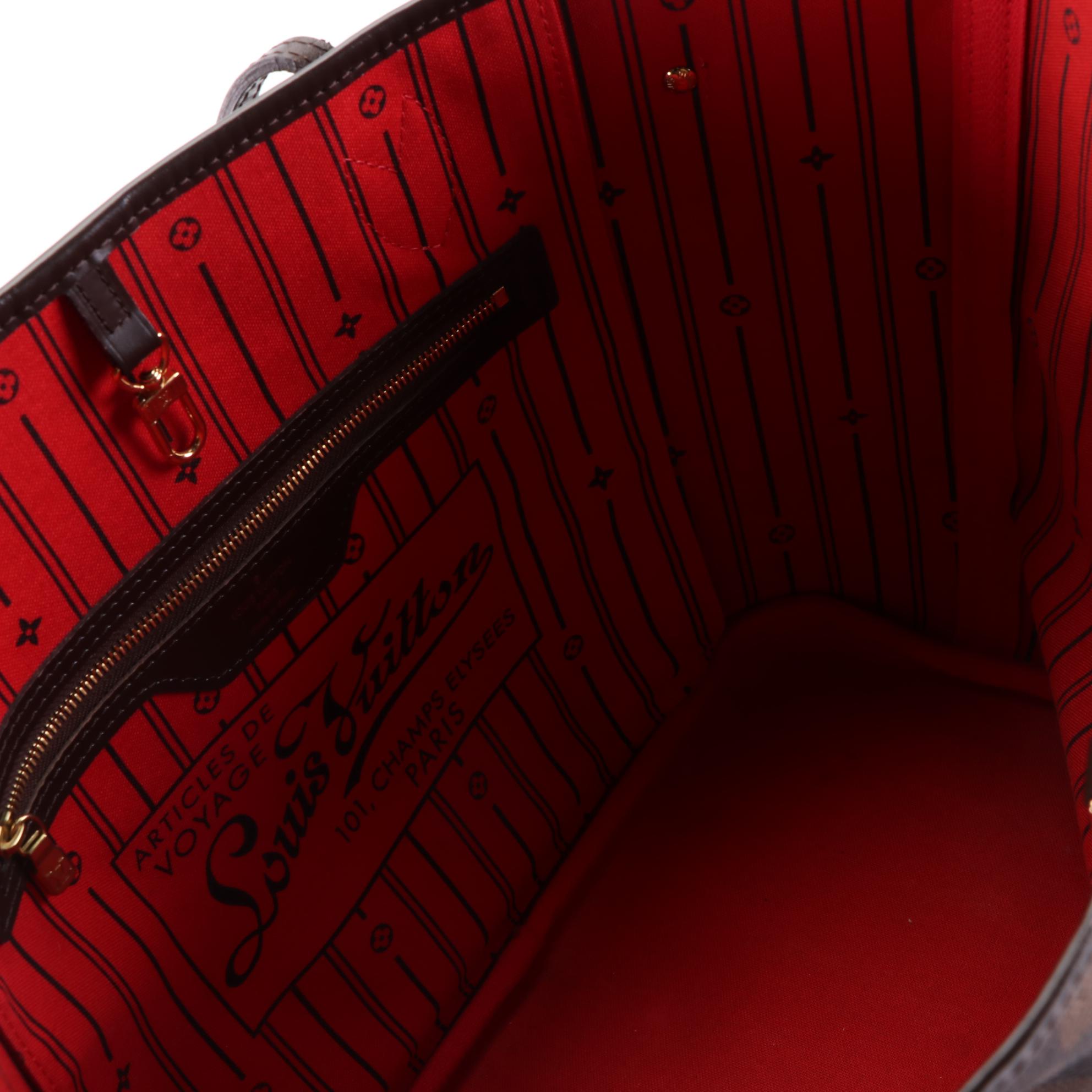 Louis Vuitton Neverfull MM Tote in Damier Ebene Canvas and Leather