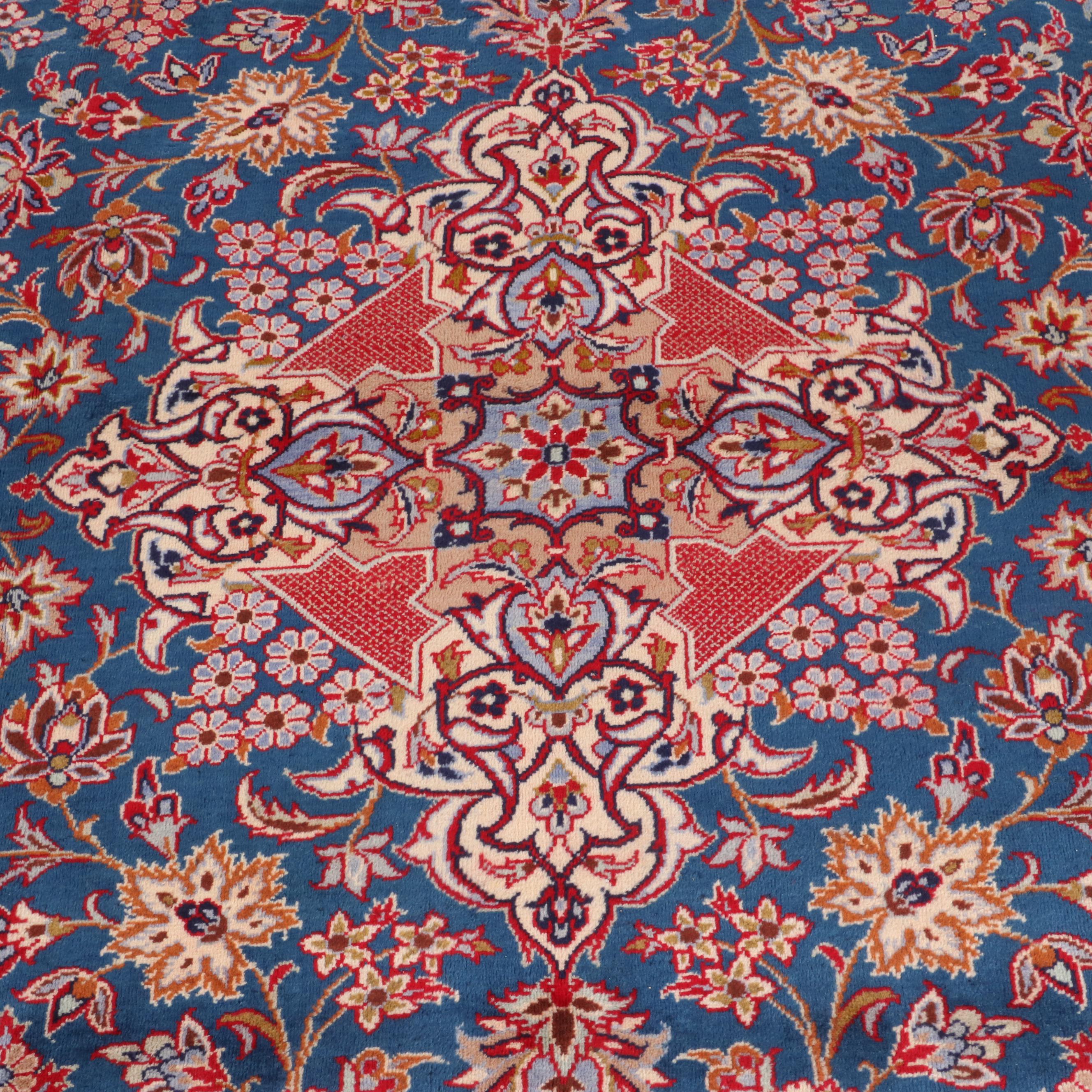 10'2 x 13'11 Hand-Knotted Persian Kashan Room Sized Rug