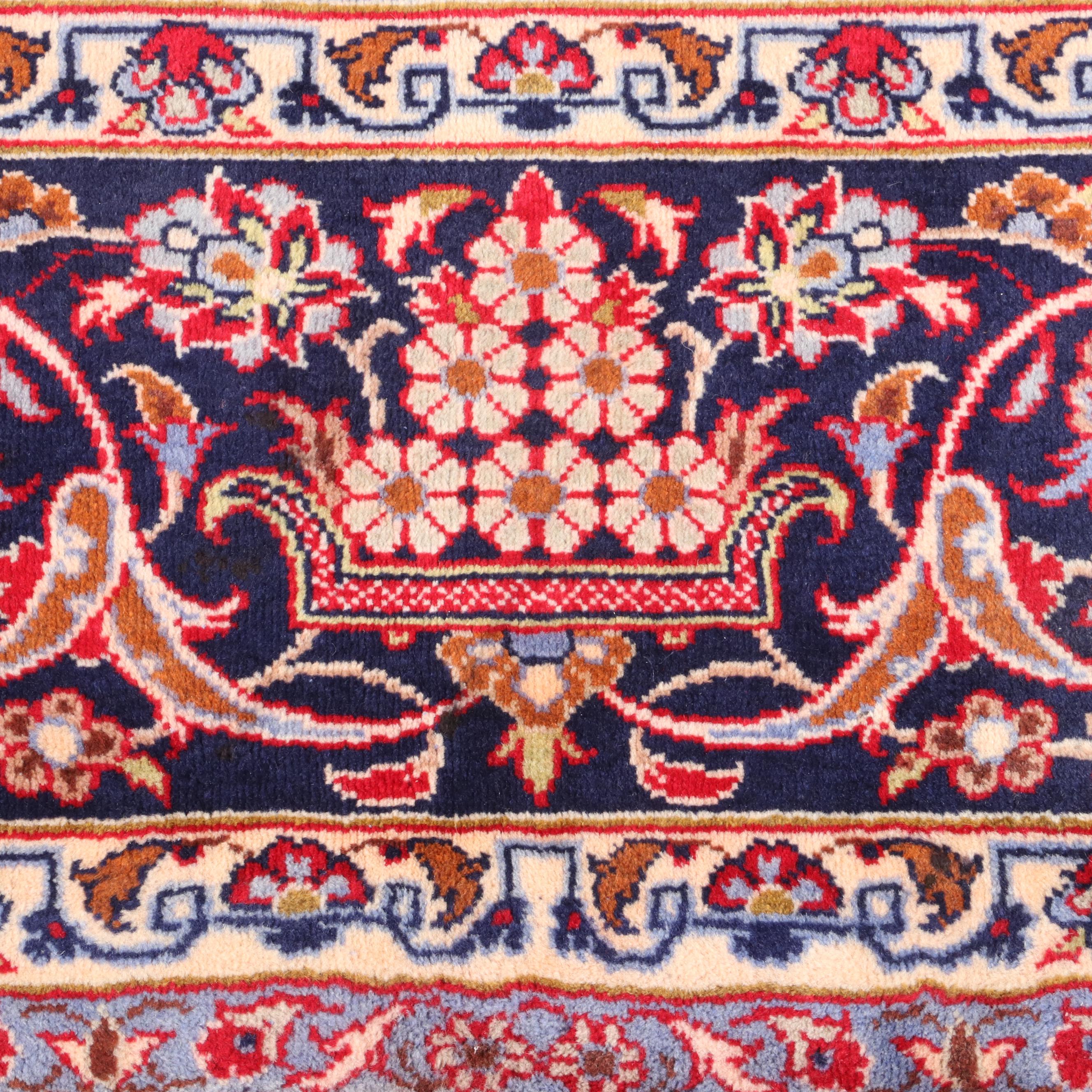 10'2 x 13'11 Hand-Knotted Persian Kashan Room Sized Rug