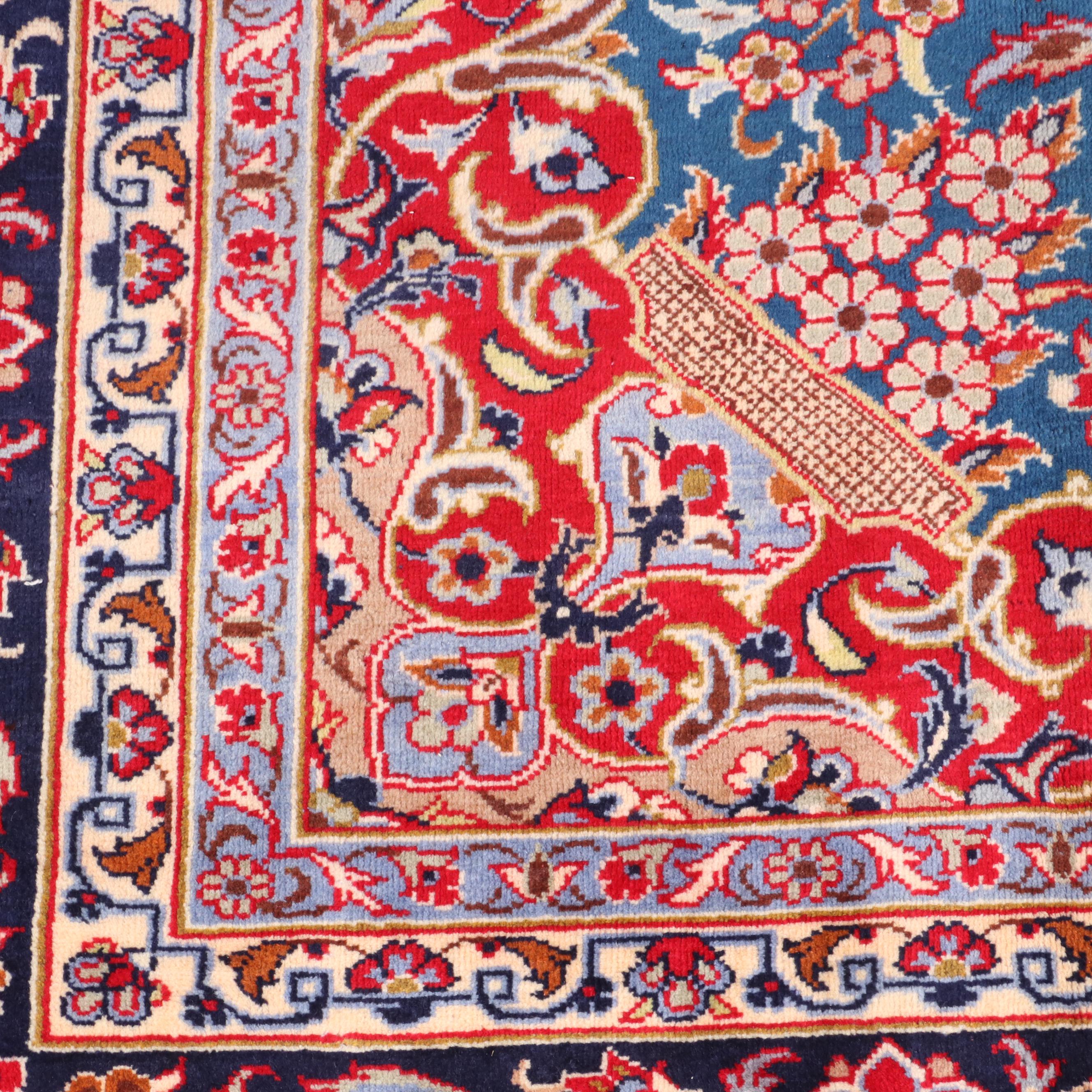 10'2 x 13'11 Hand-Knotted Persian Kashan Room Sized Rug