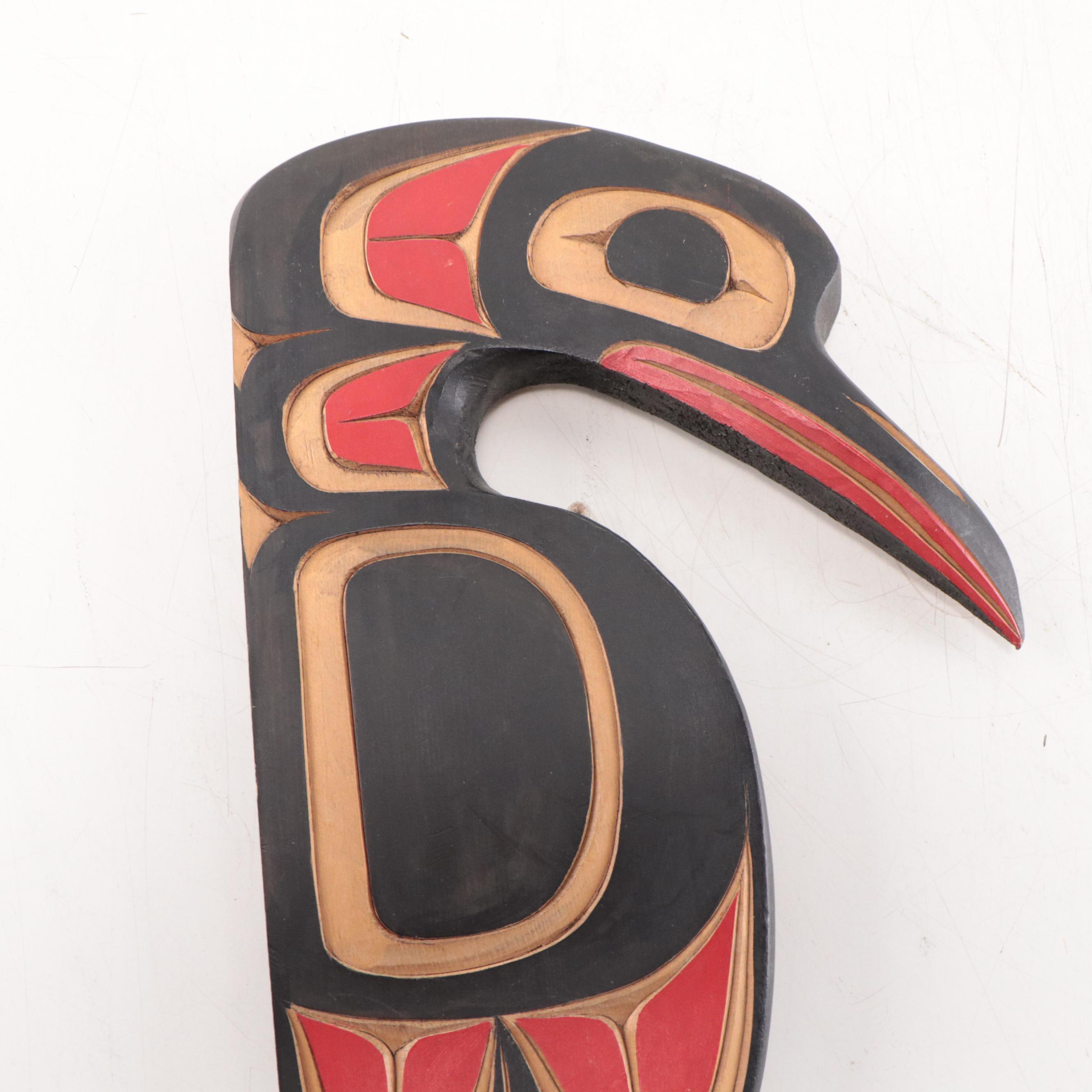 Dora Edwards Pacific Northwest Native American Style Carved Wall Hangings