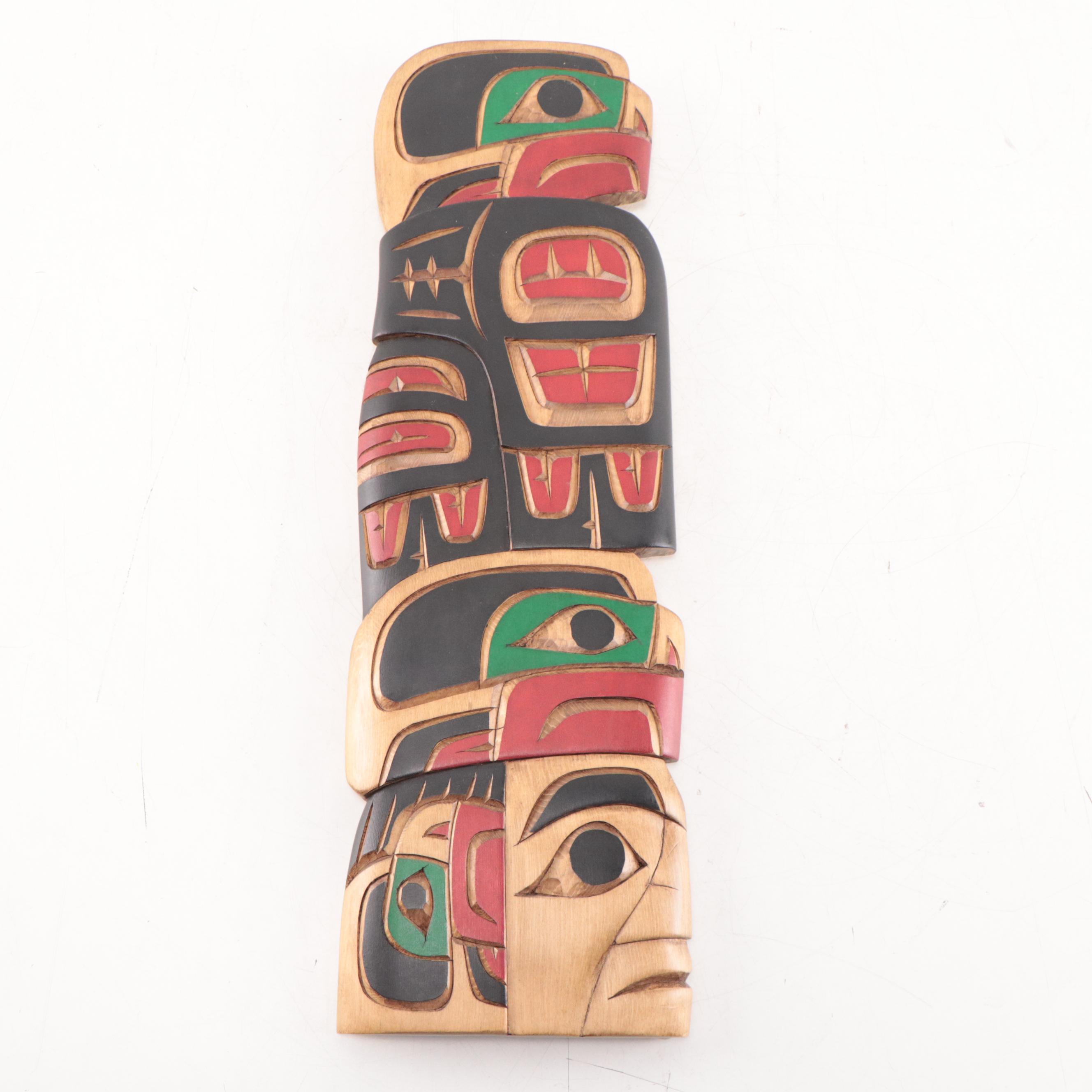 Dora Edwards Pacific Northwest Native American Style Carved Wall Hangings