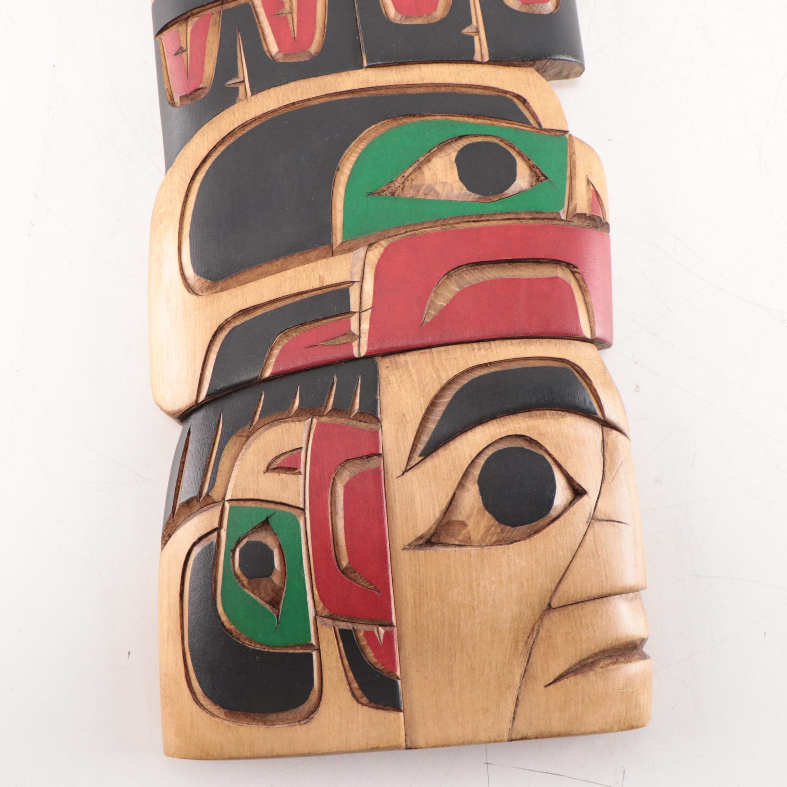 Dora Edwards Pacific Northwest Native American Style Carved Wall Hangings