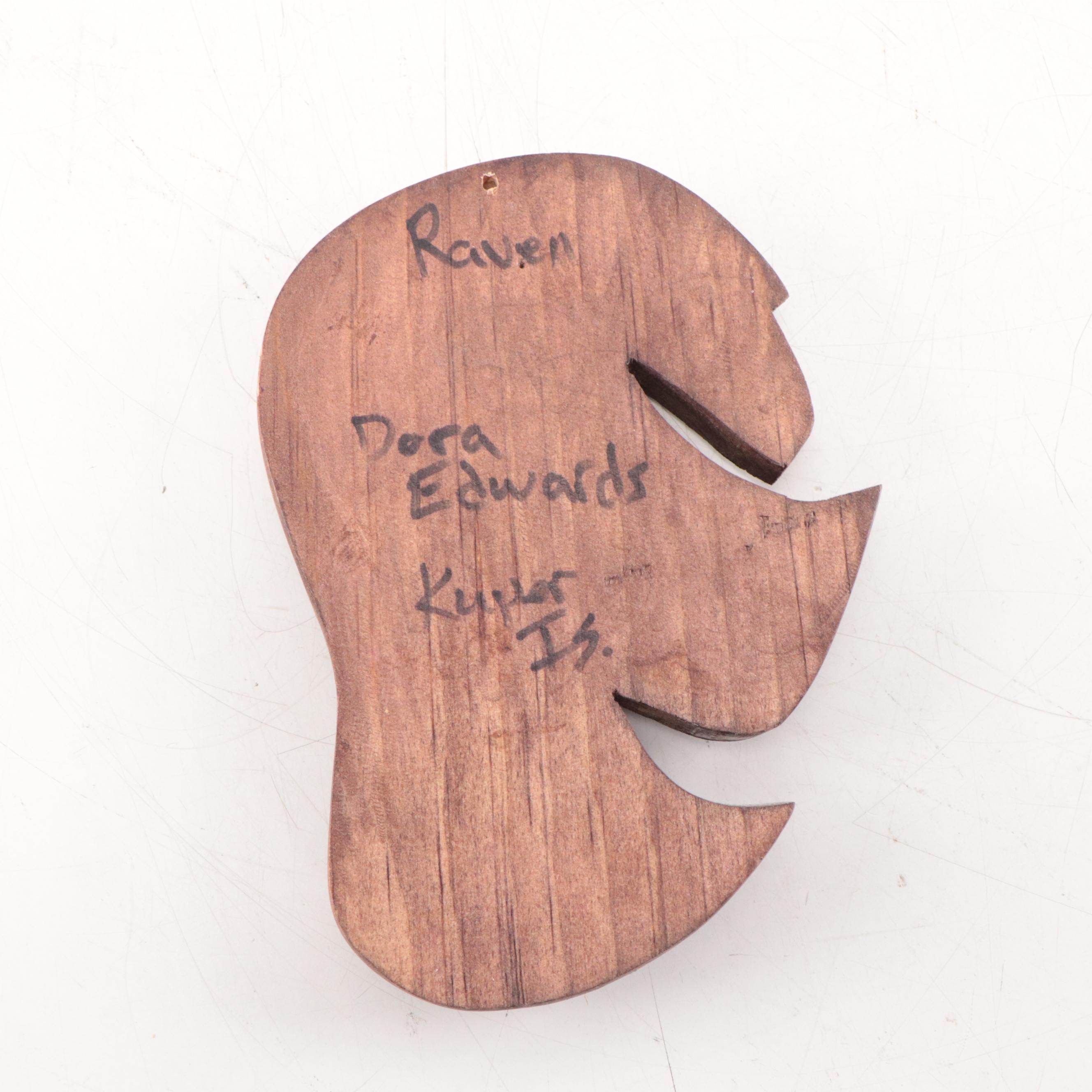 Dora Edwards Pacific Northwest Native American Style Carved Wall Hangings