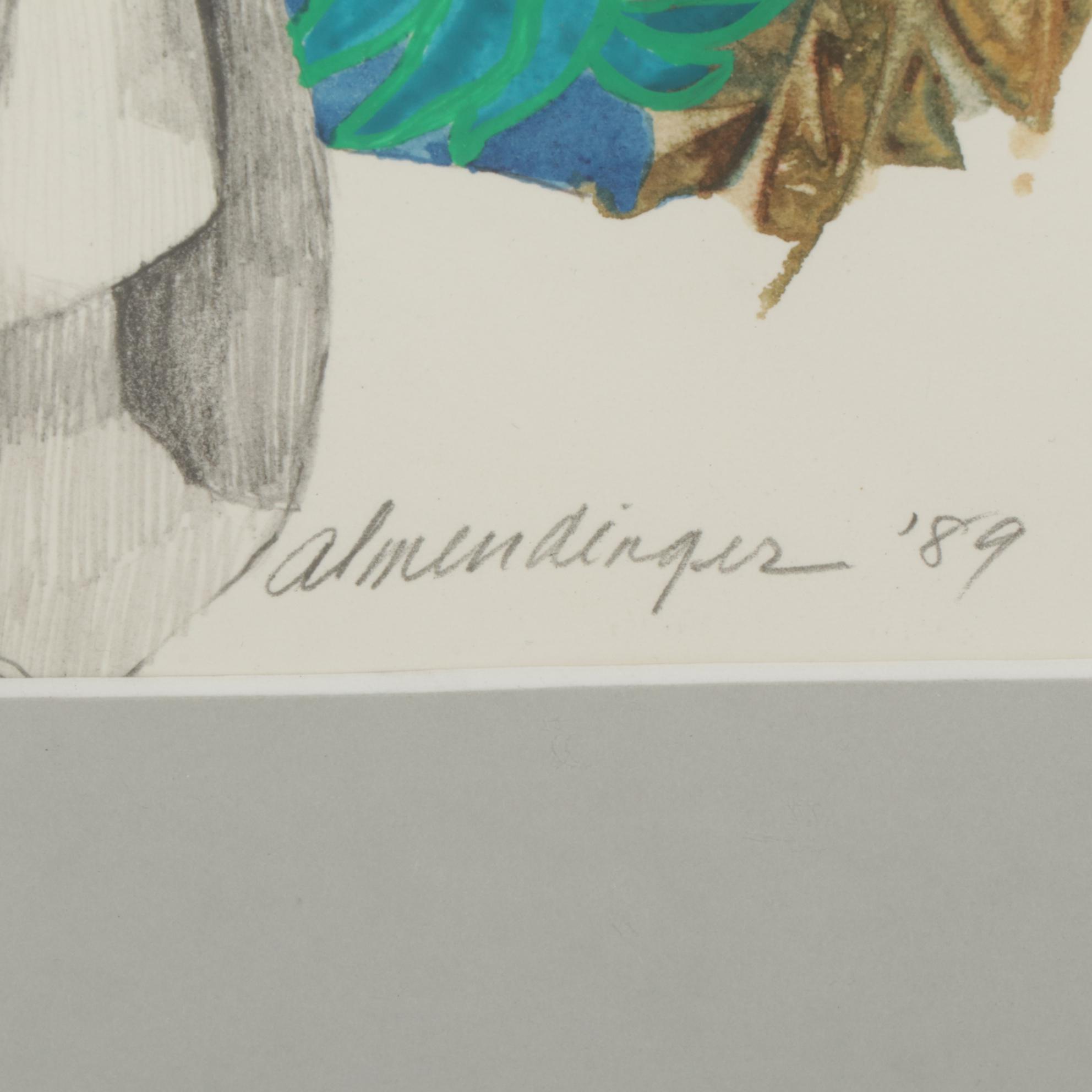 Dianne Almendinger Mixed Media Painting "Silk Scarf," 1989