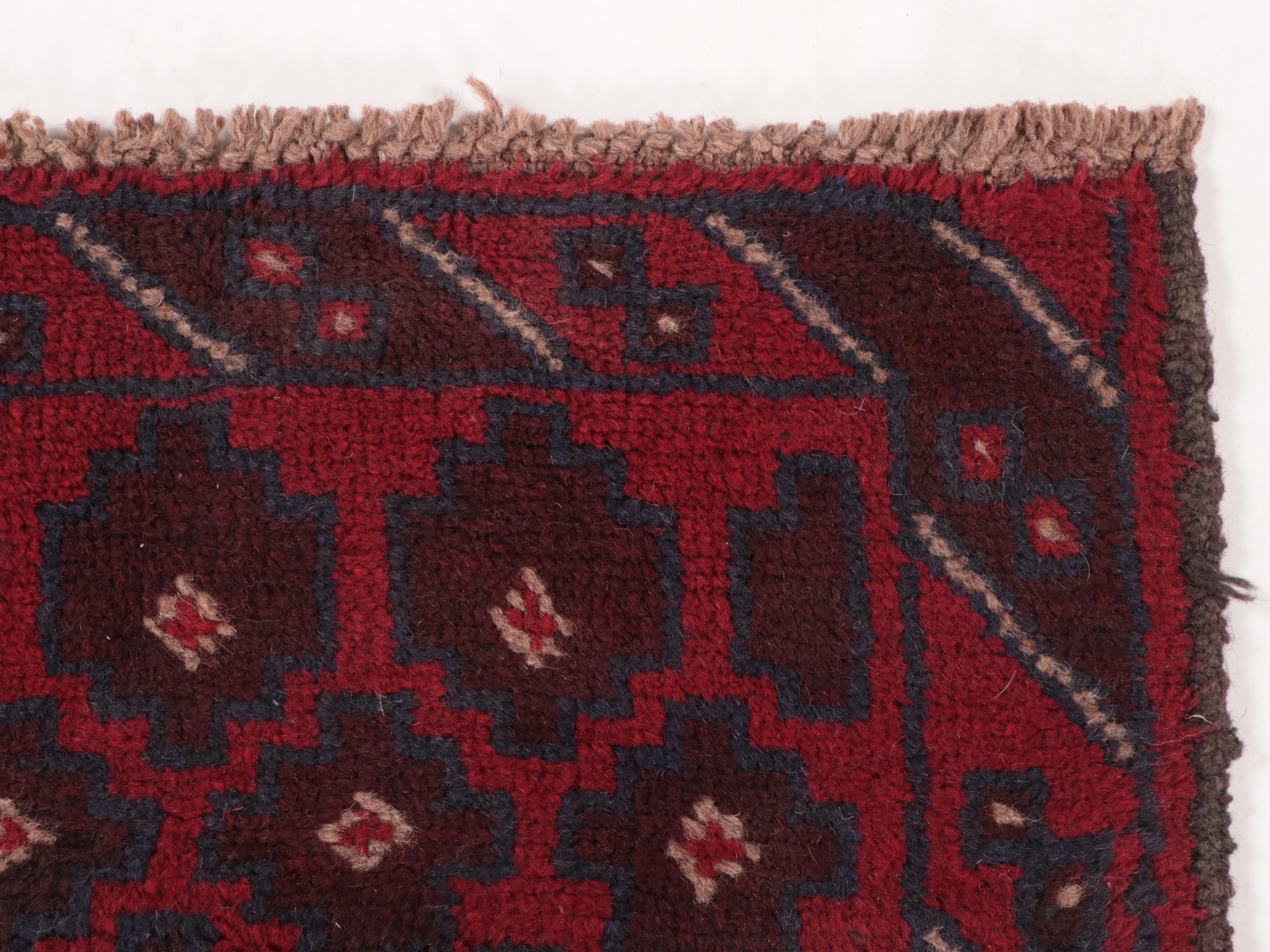 3' x 4'8 Hand-Knotted Afghan Baluch Accent Rug