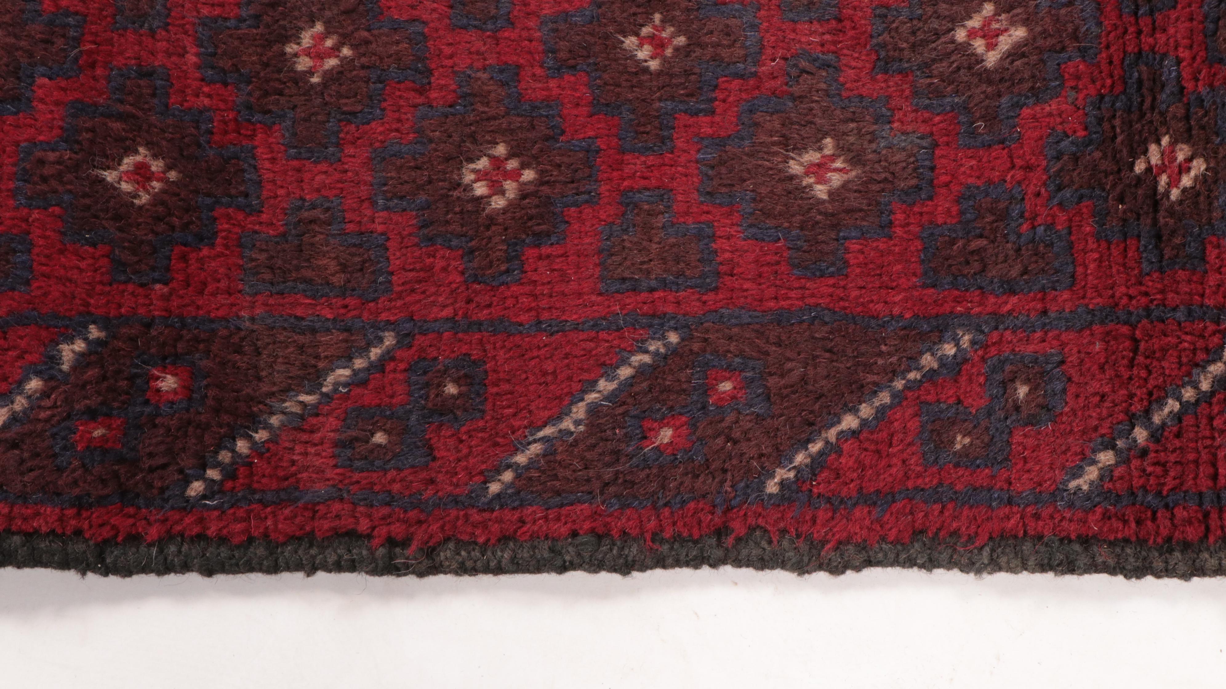 3' x 4'8 Hand-Knotted Afghan Baluch Accent Rug