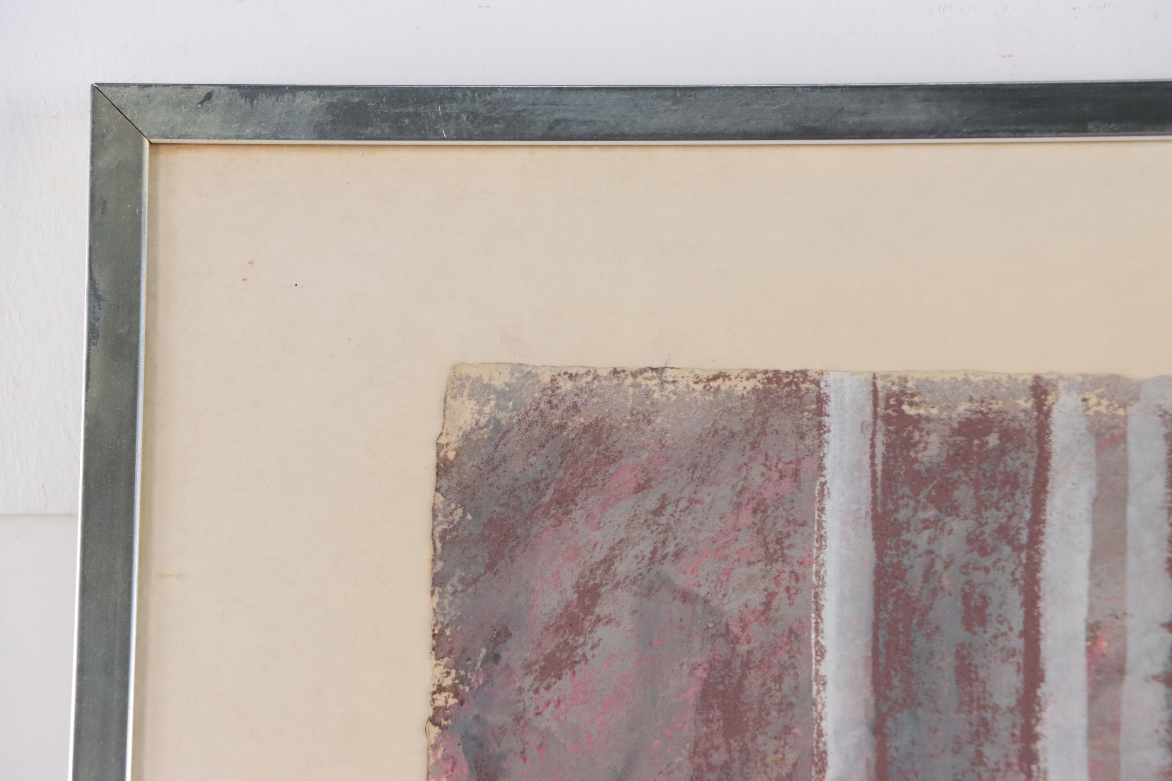 Morton Dimondstein Portrait Mixed Media Painting, Circa 1980