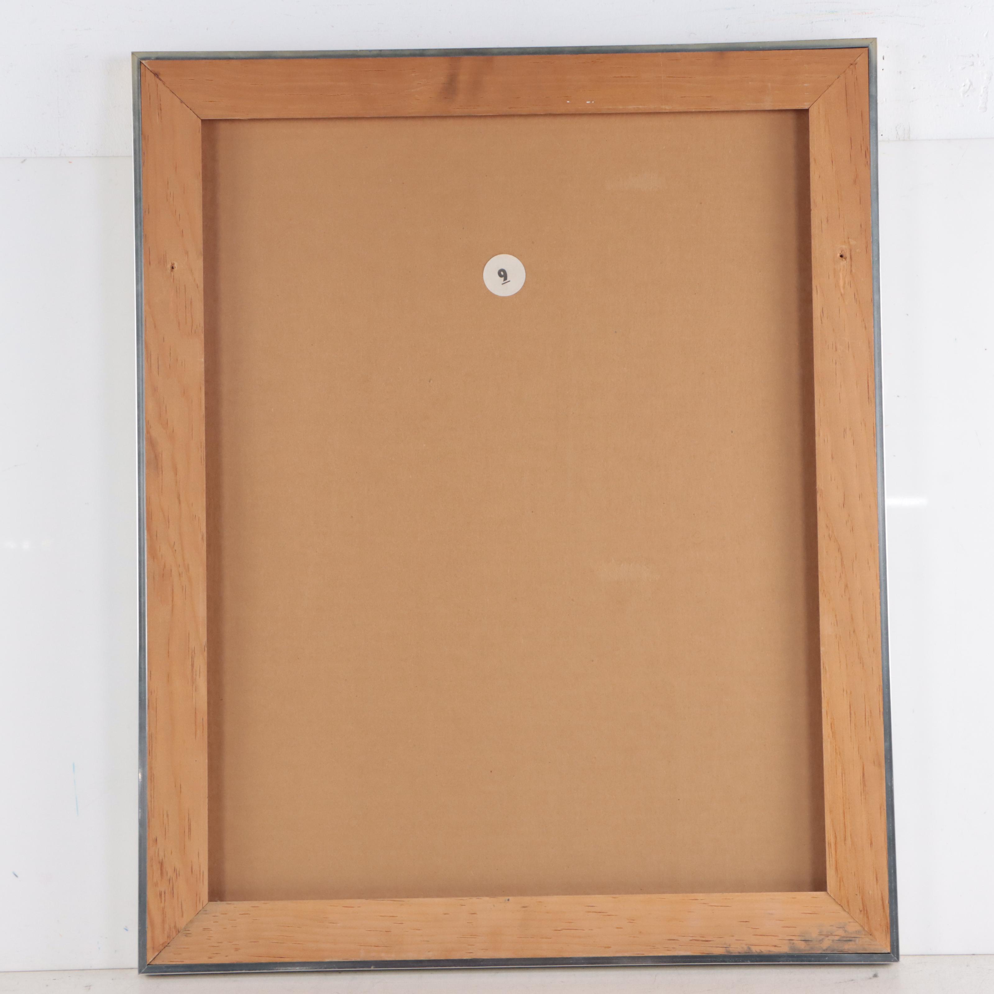 Morton Dimondstein Portrait Mixed Media Painting, Circa 1980