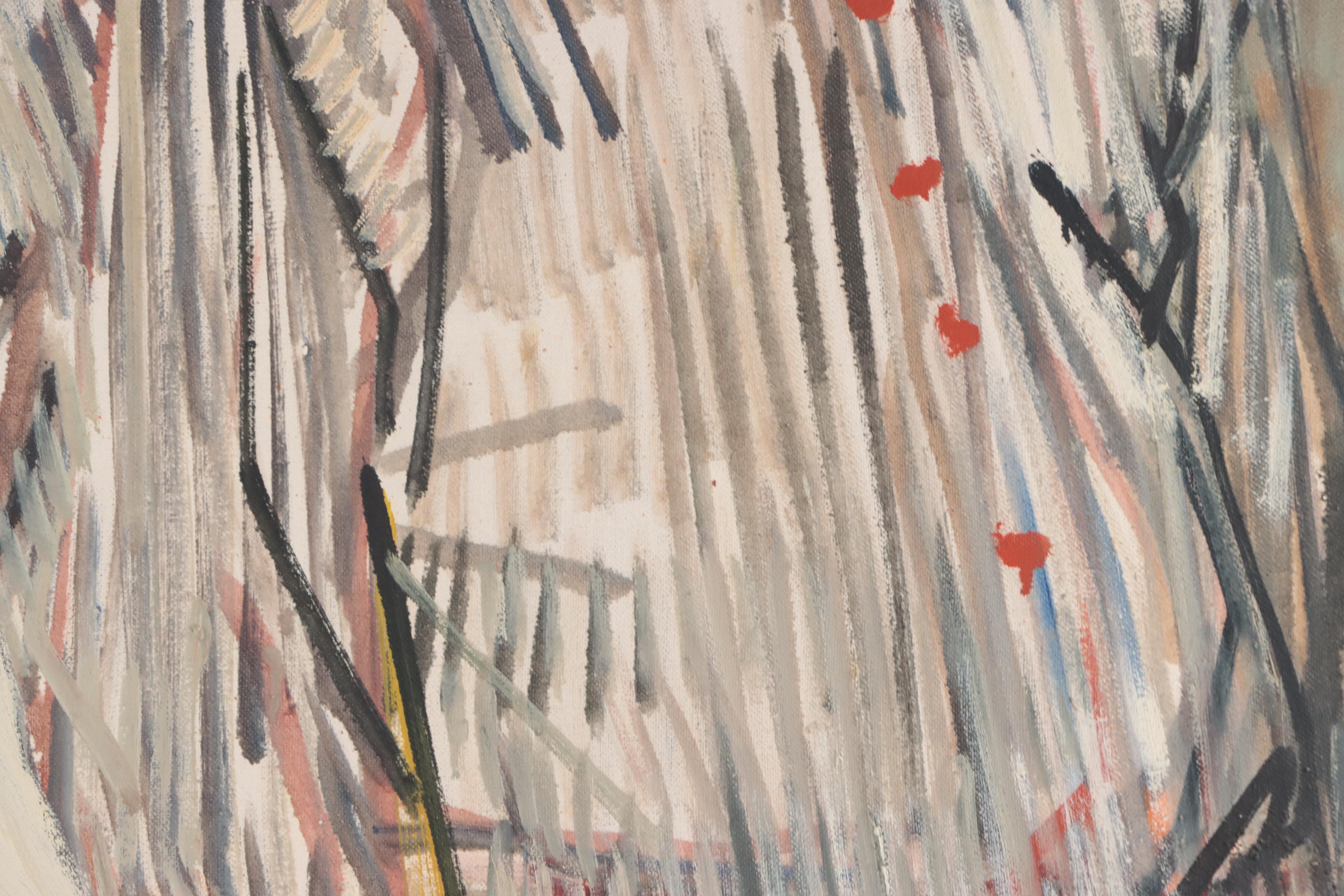 Attributed Morton Dimondstein Fauvist Style Self-Portrait Oil Painting