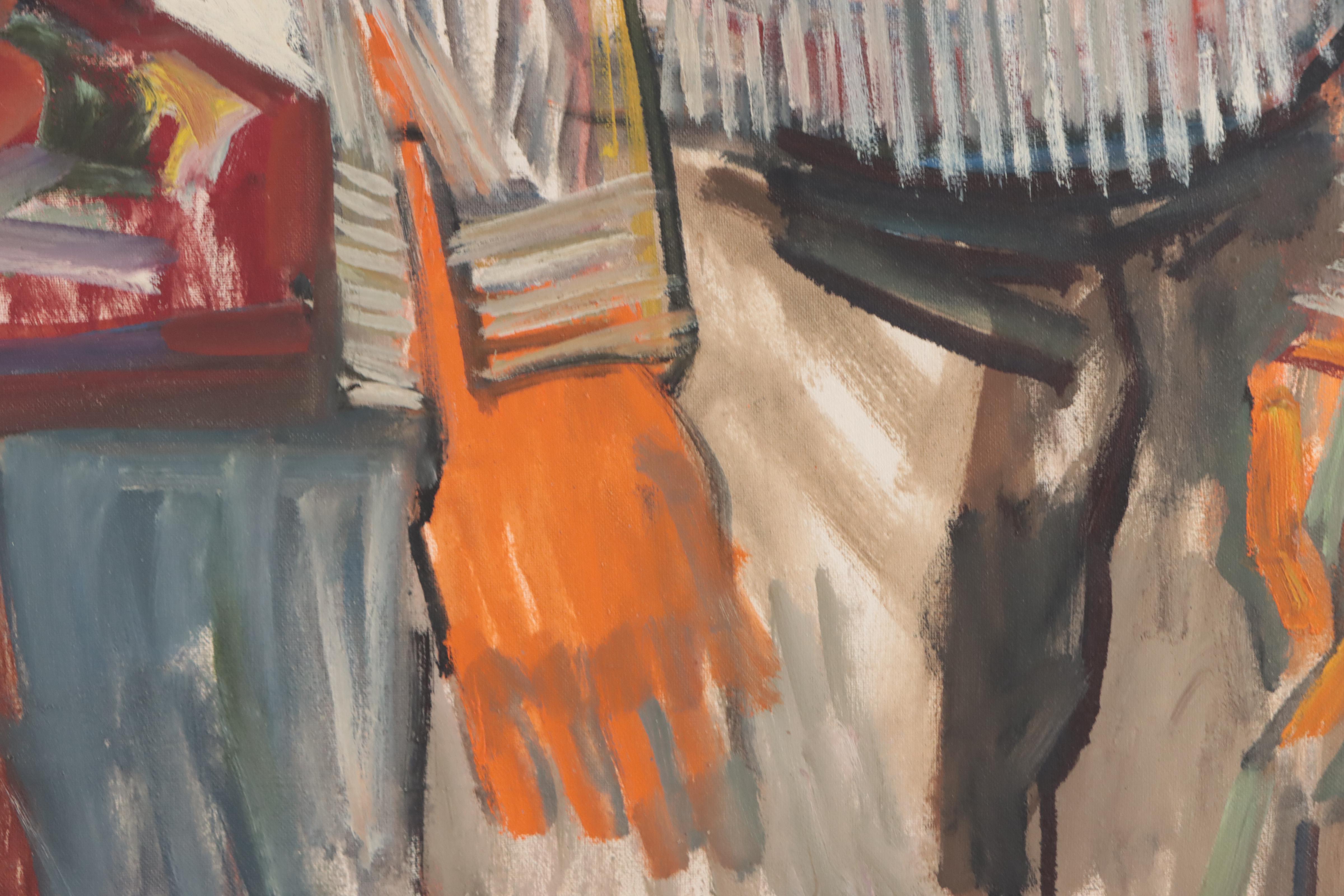 Attributed Morton Dimondstein Fauvist Style Self-Portrait Oil Painting