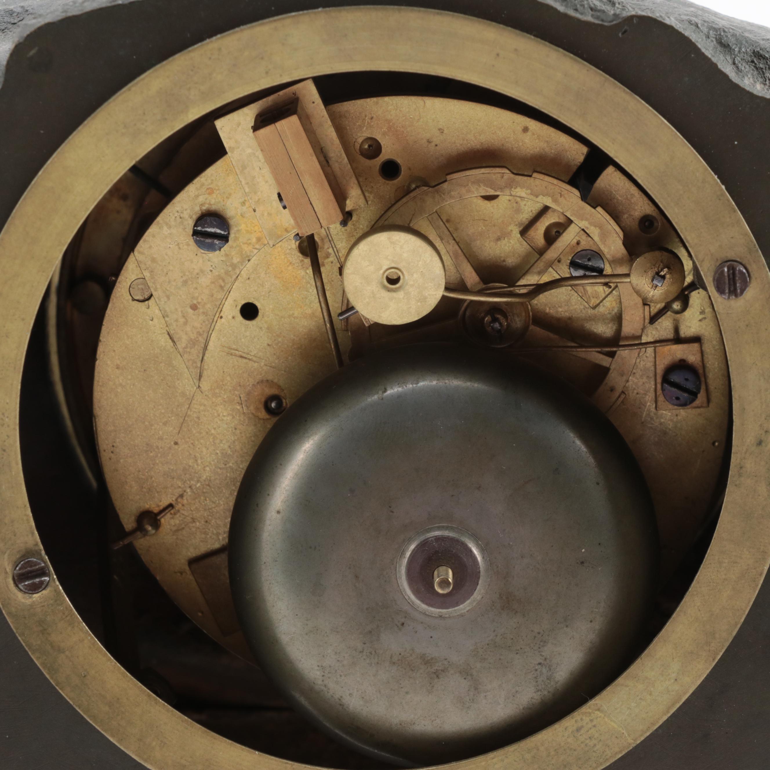 Napoleon III Gilt Metal and Patinated Bronze Mantel Clock, 19th C