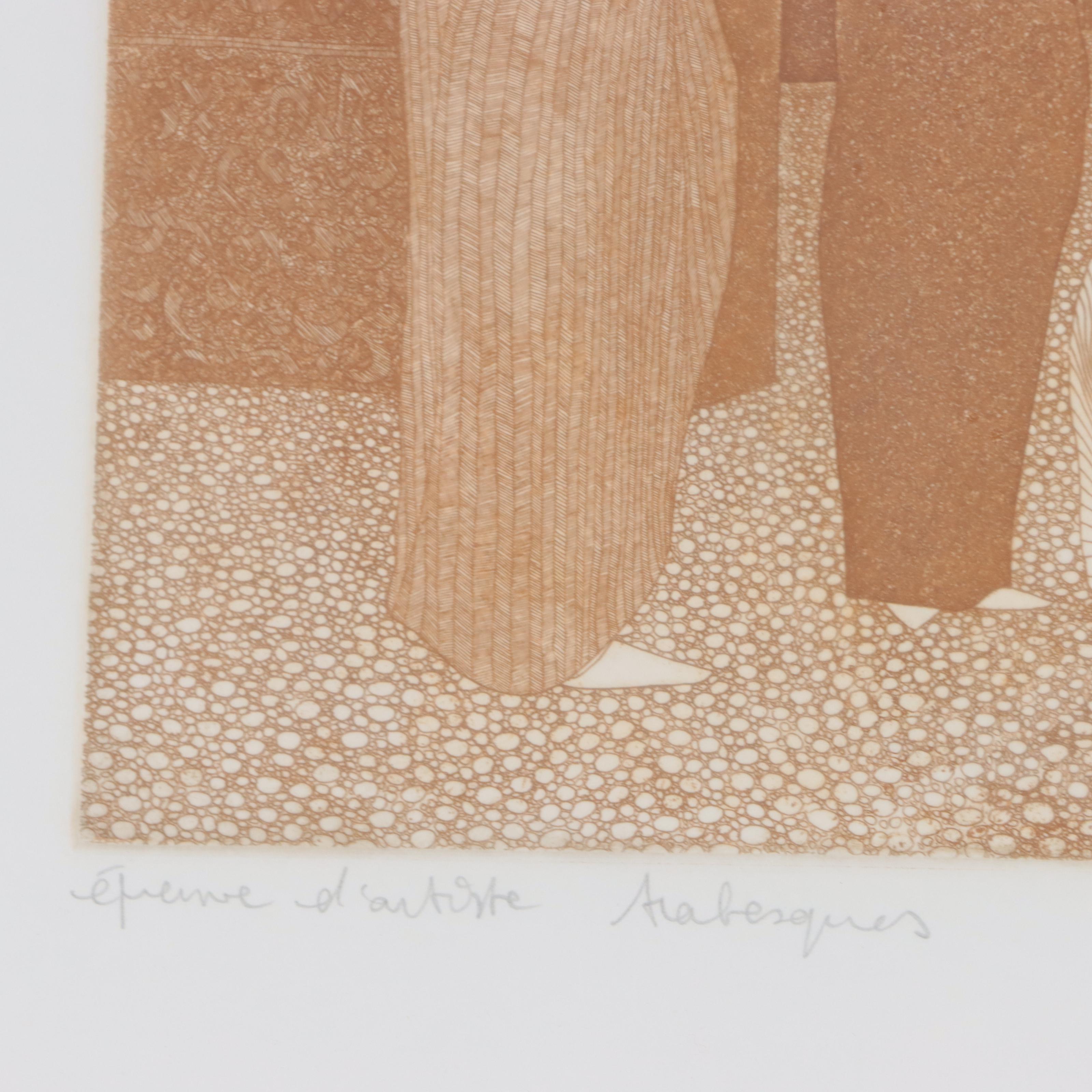 Guillaume Azoulay Etching "Arabesque" Circa 1980