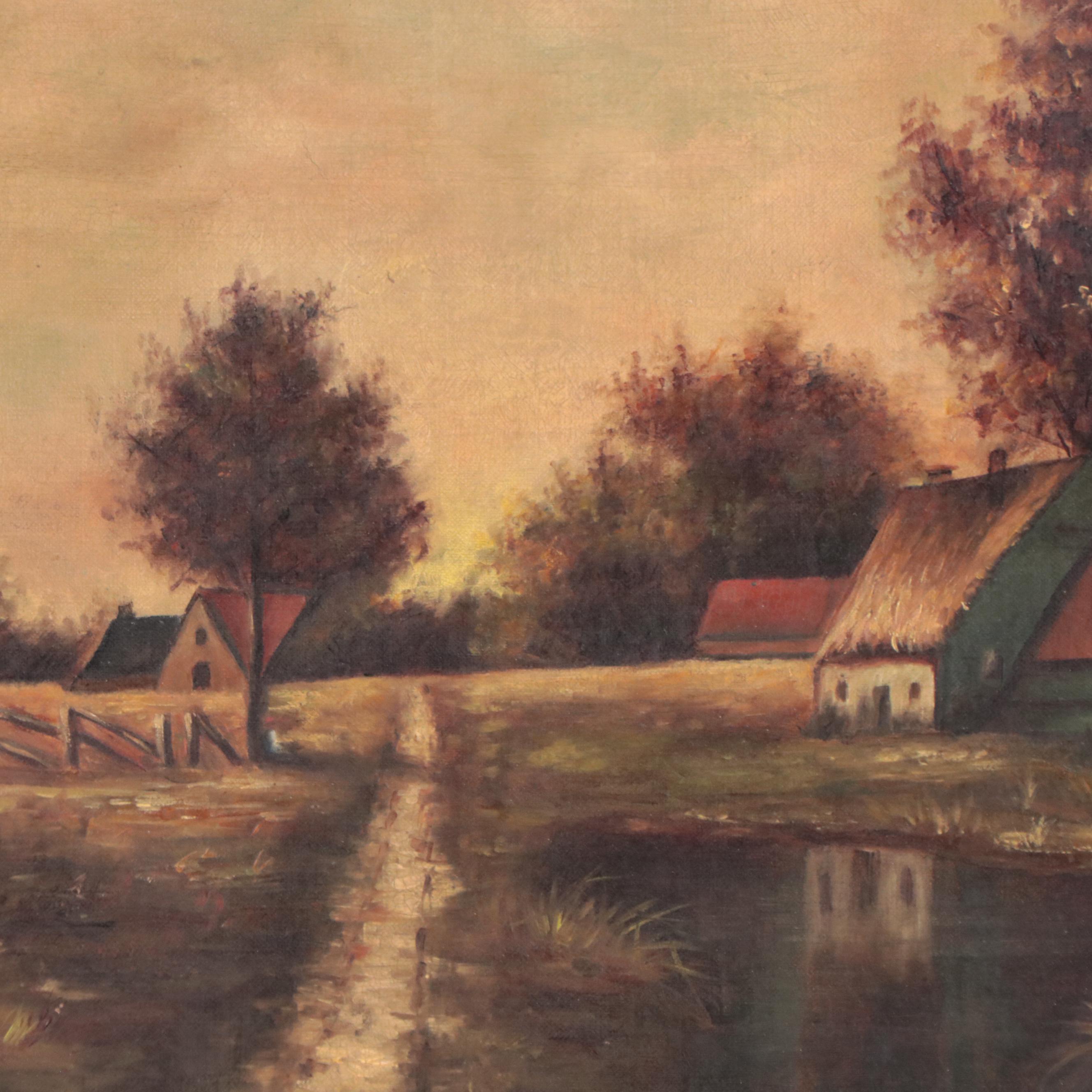 Oil Painting of Pastoral Landscape