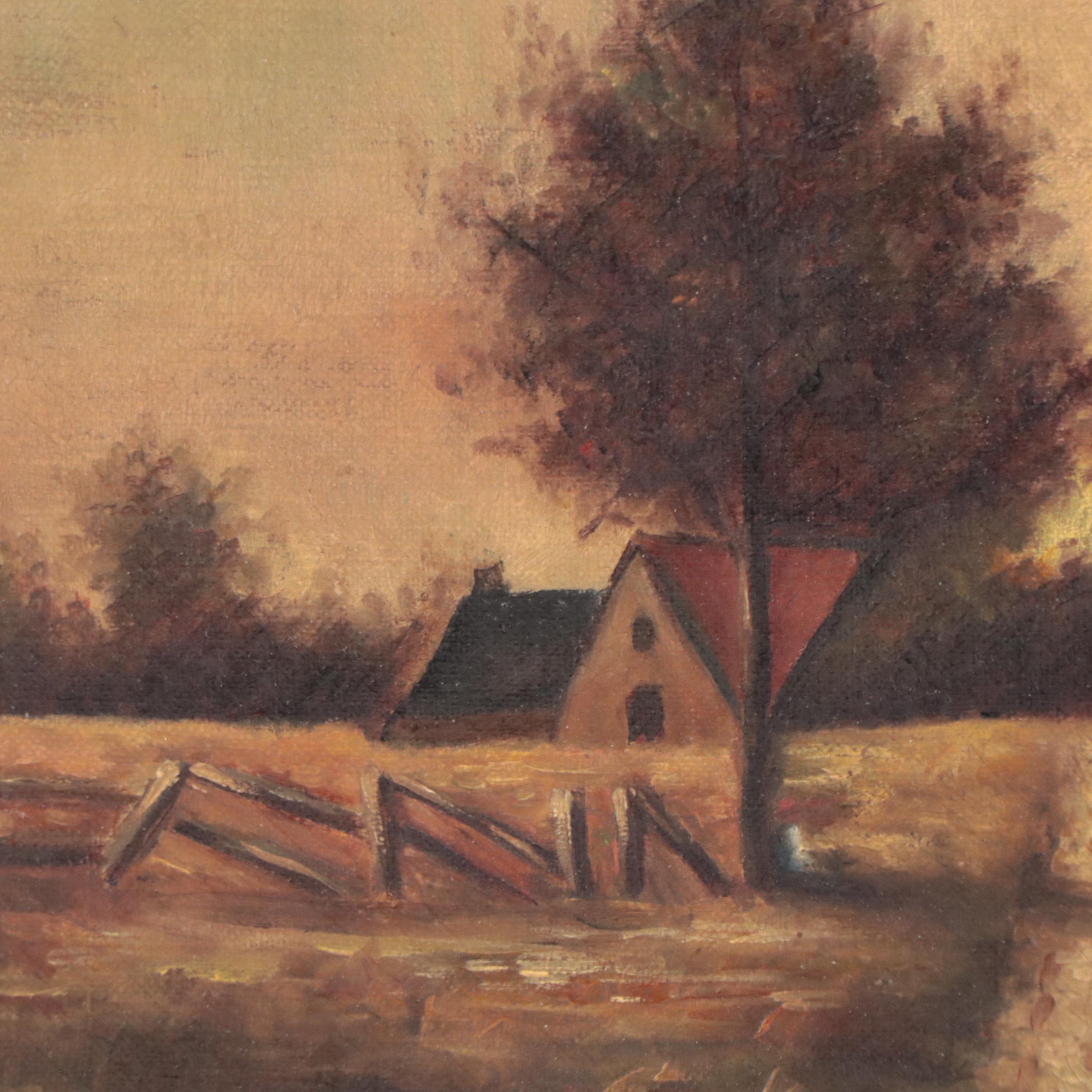 Oil Painting of Pastoral Landscape