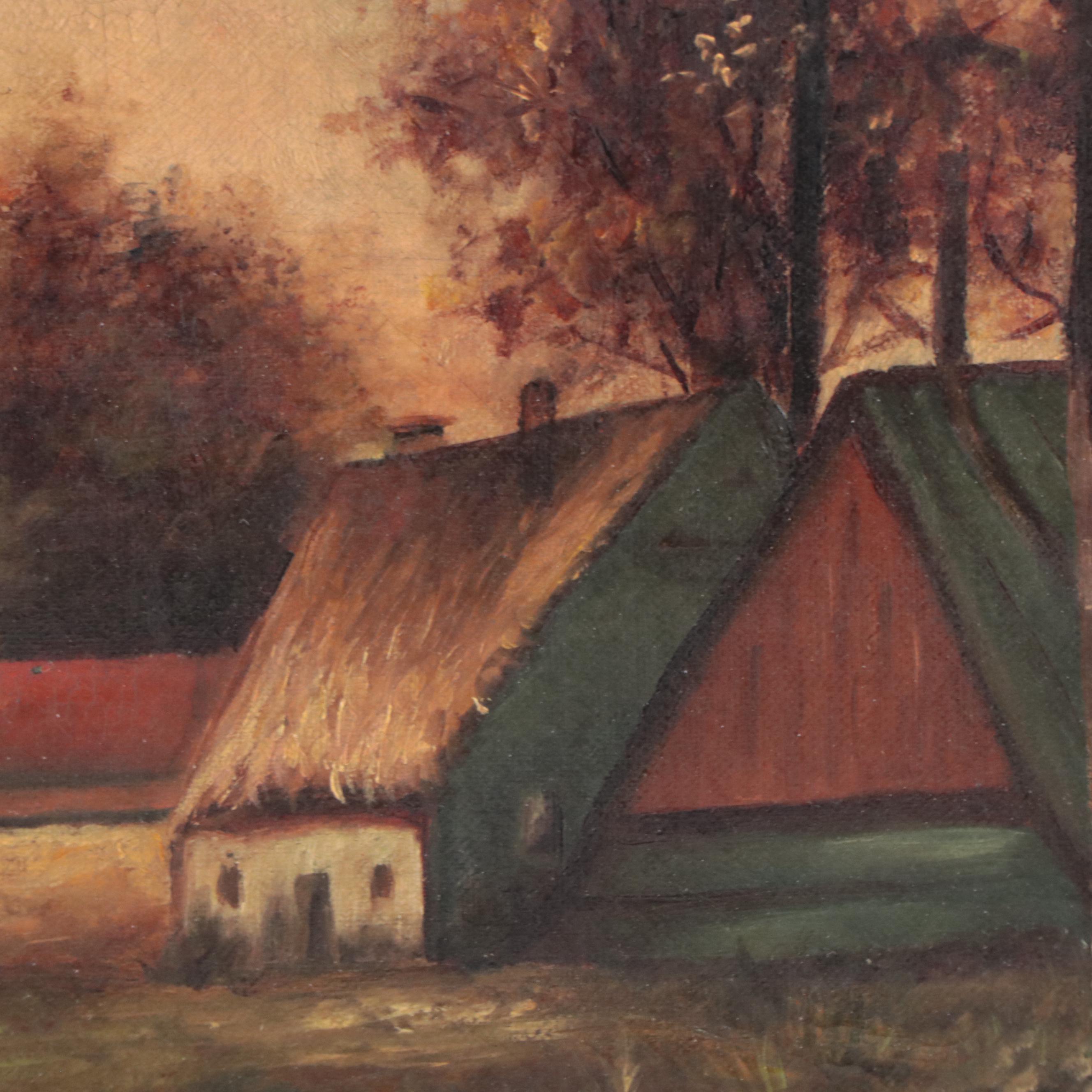 Oil Painting of Pastoral Landscape