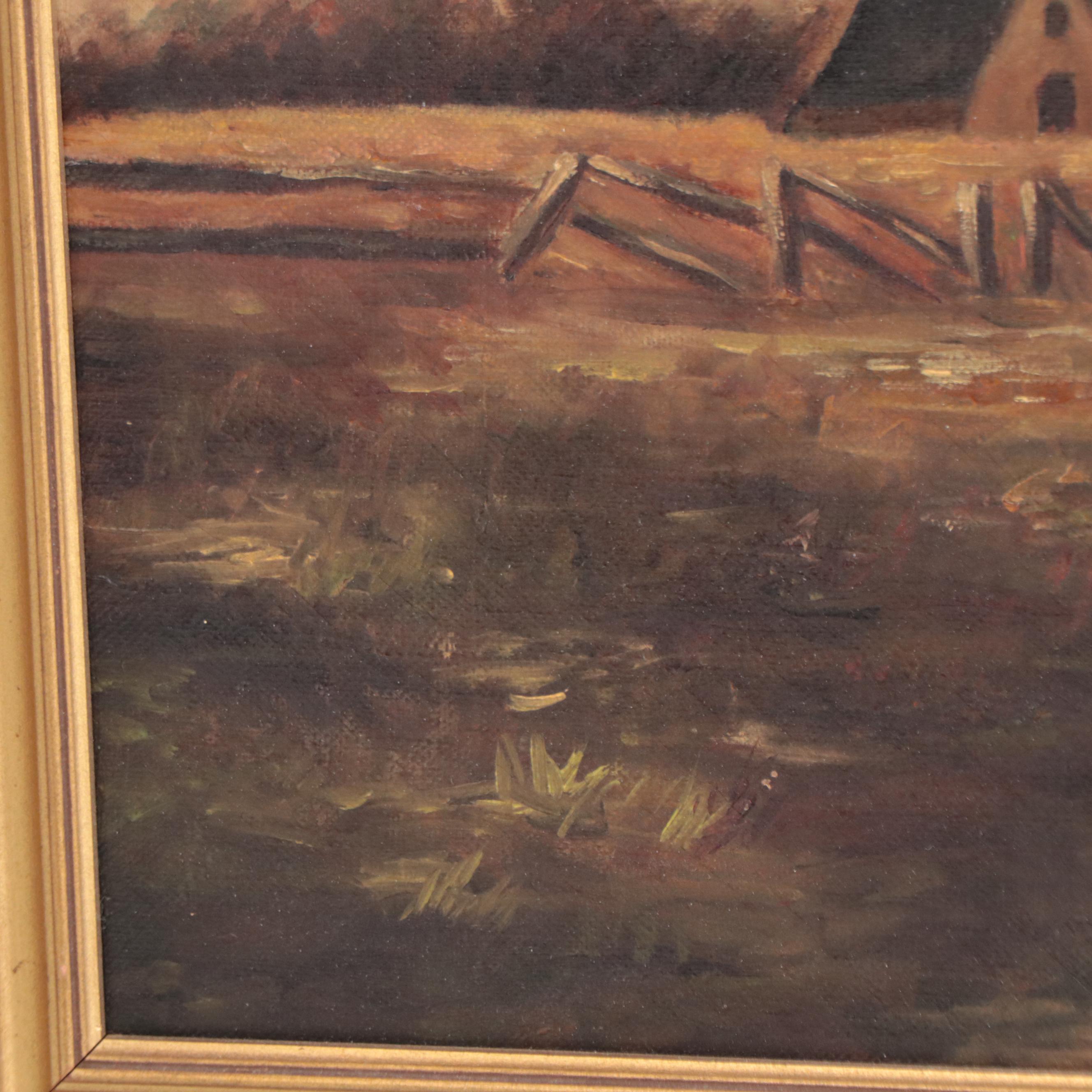 Oil Painting of Pastoral Landscape