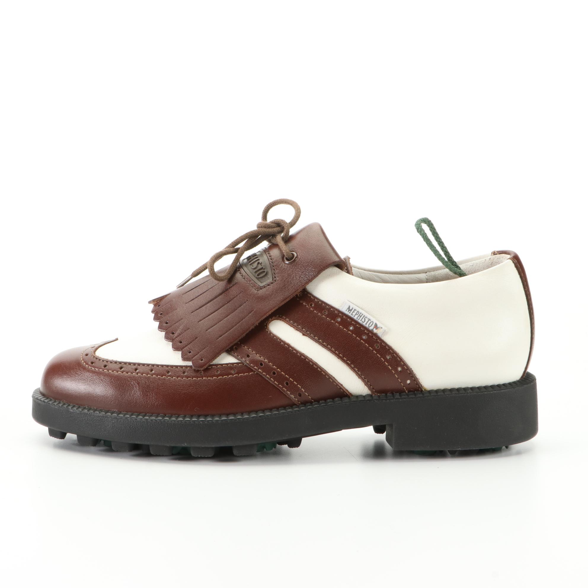 Mephisto Fairway Kiltie Brogue Spiked Golf Shoes with Box