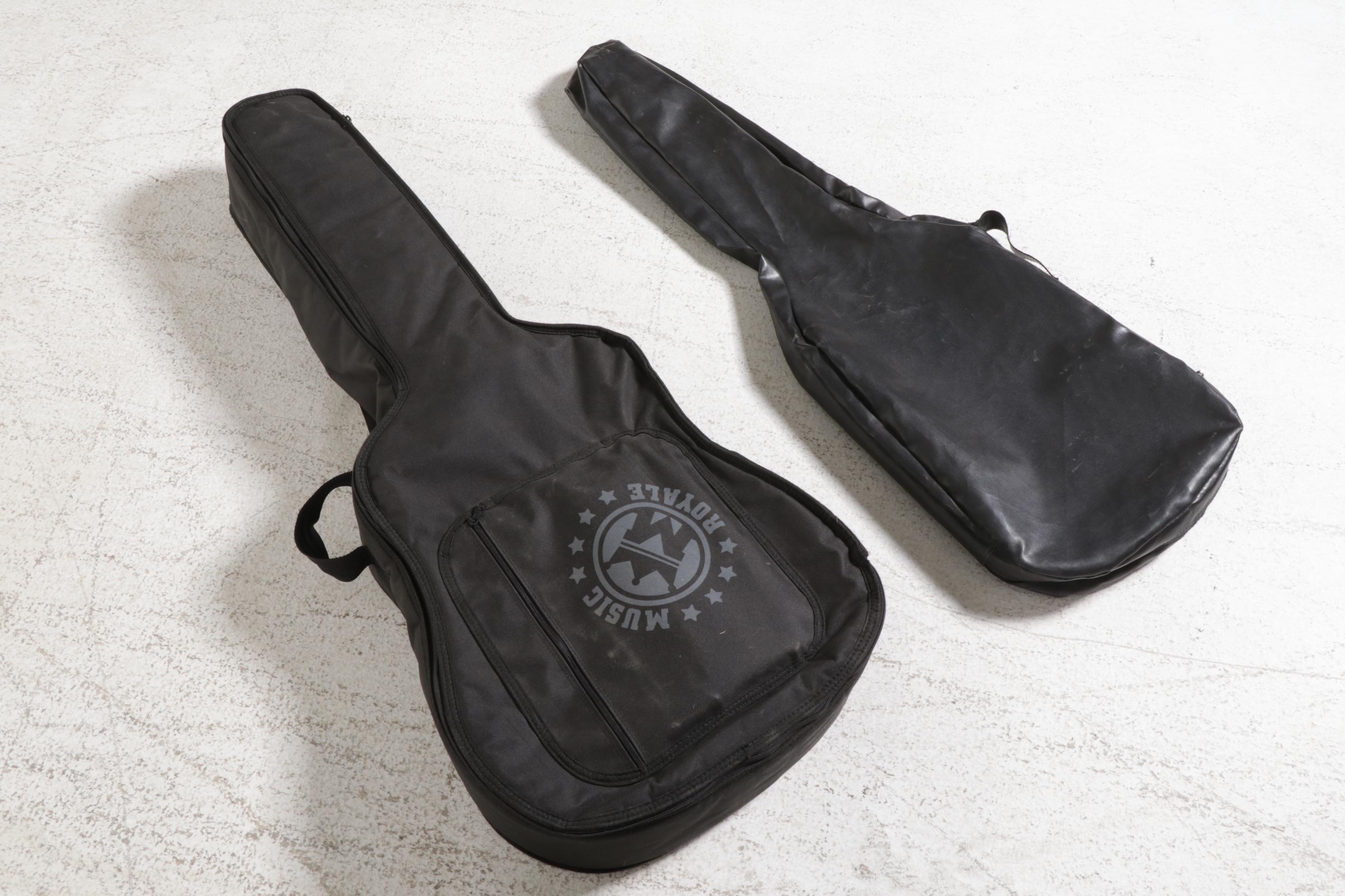 Squier Stratocaster by Fender Electric and Samick Greg Bennett Acoustic Guitars