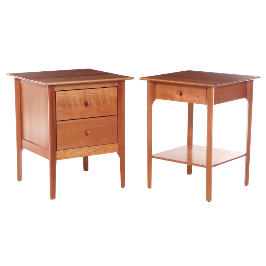 Two Copeland Furniture Shaker Style Cherrywood Side Tables