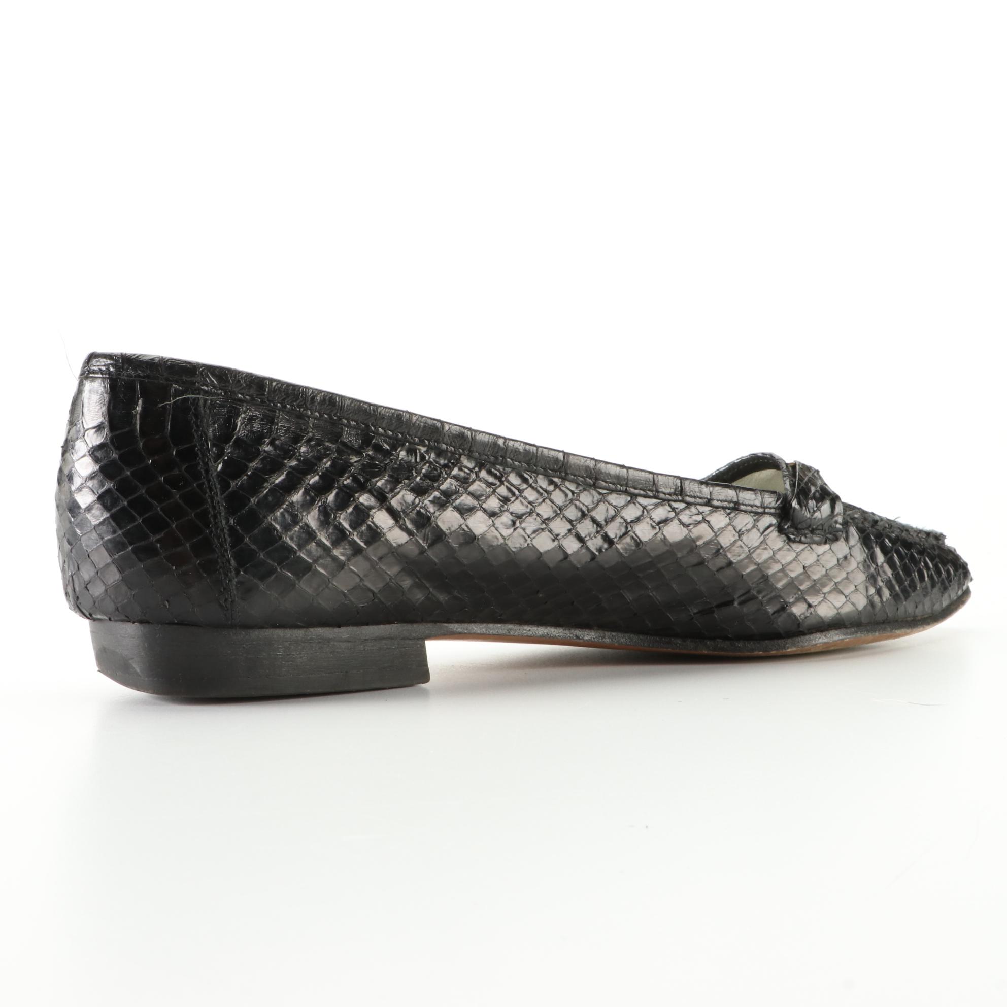 Bally Snakeskin Leather Flats and Finn Comfort Slide Sandals