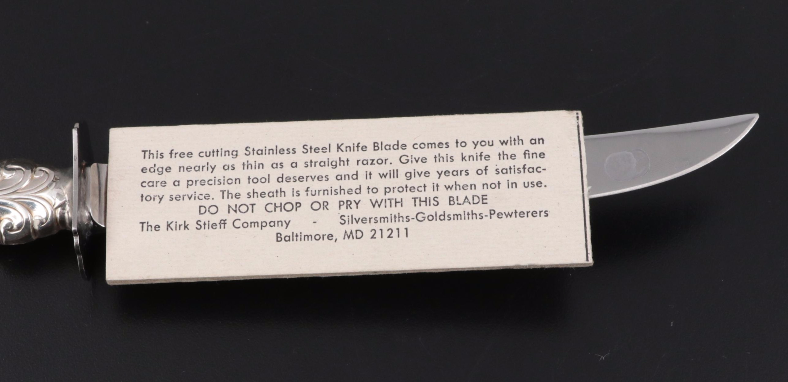 Whiting Sterling Silver Carving Set with Etched Glass Centerpiece