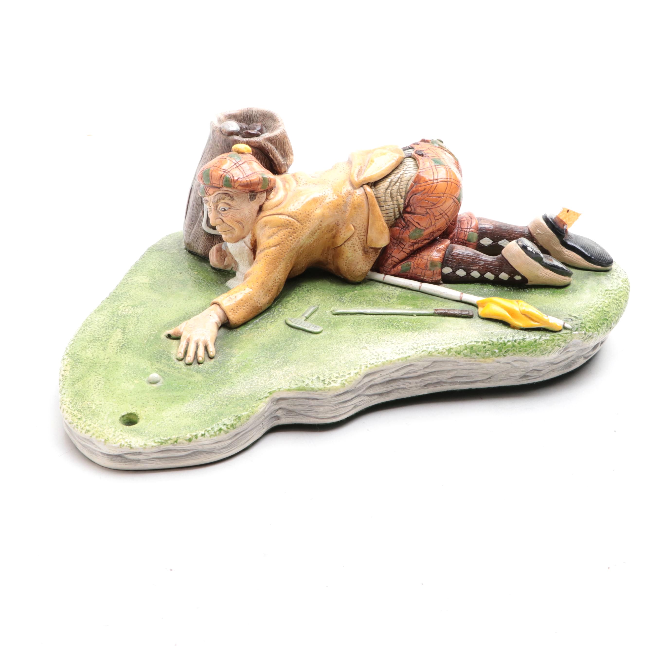 Naturecraft "Golfer" Hand-Painted Stoneware Figurine, 1974