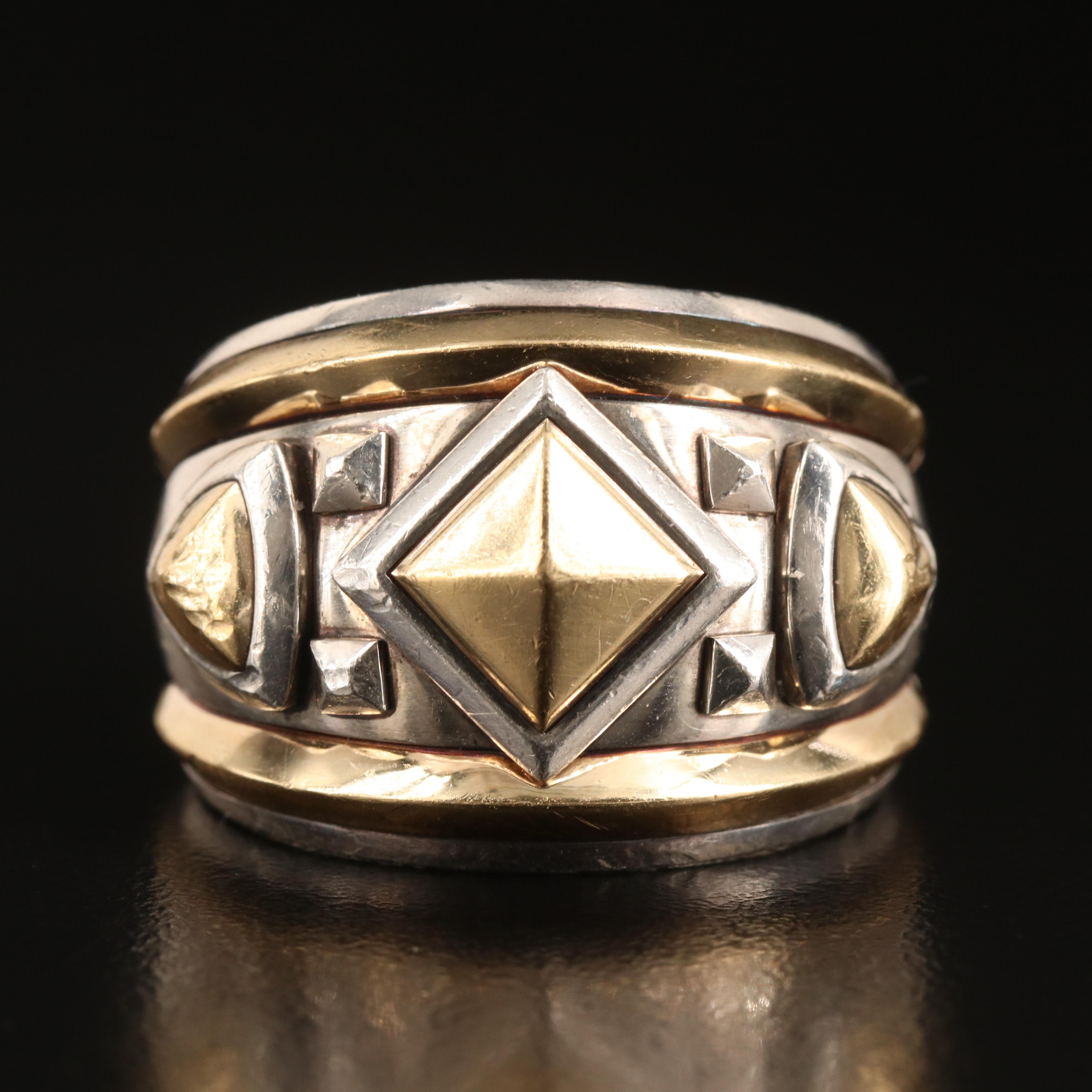David Yurman "Modern Renaissance" Sterling Ring with 18K Accents