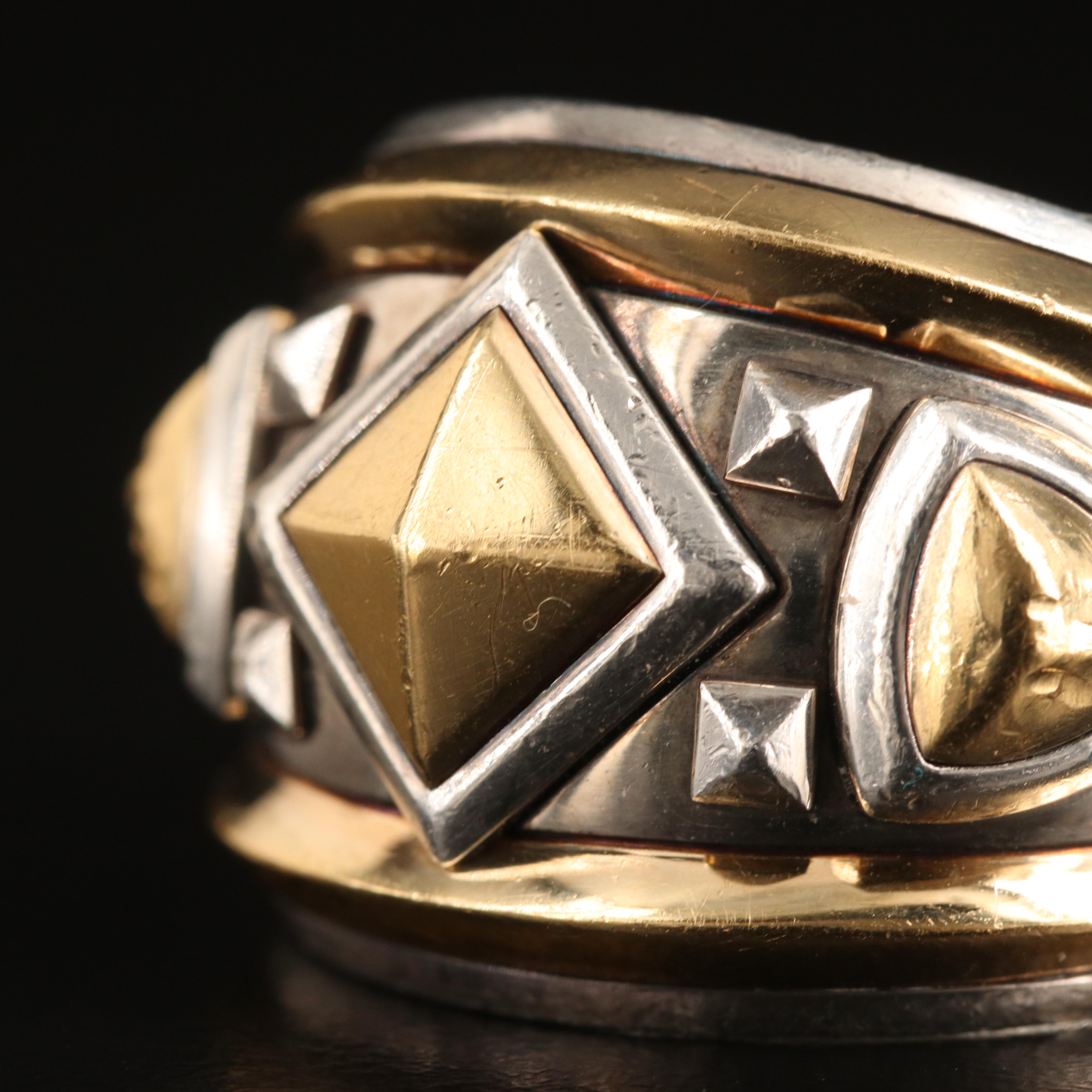 David Yurman "Modern Renaissance" Sterling Ring with 18K Accents