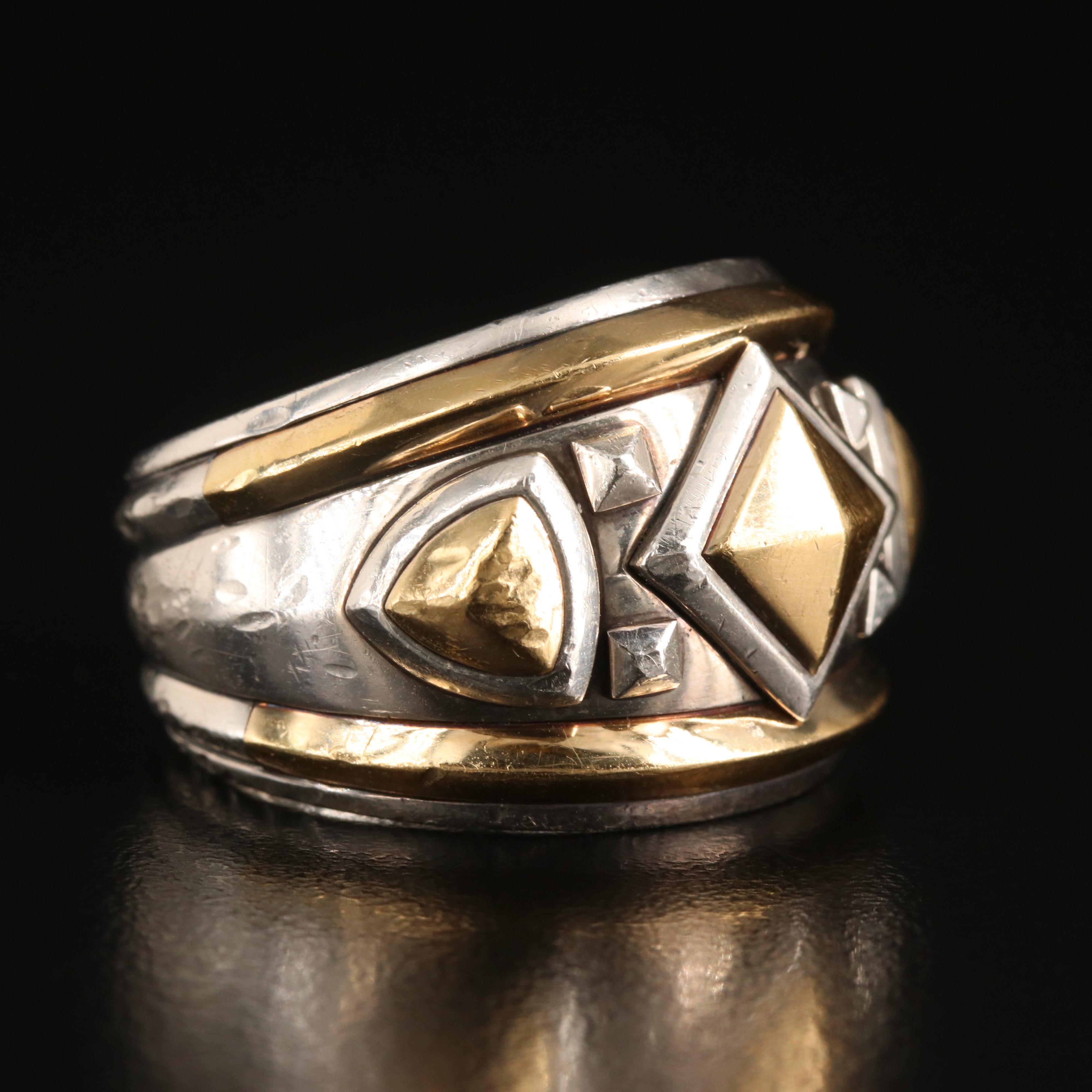 David Yurman "Modern Renaissance" Sterling Ring with 18K Accents