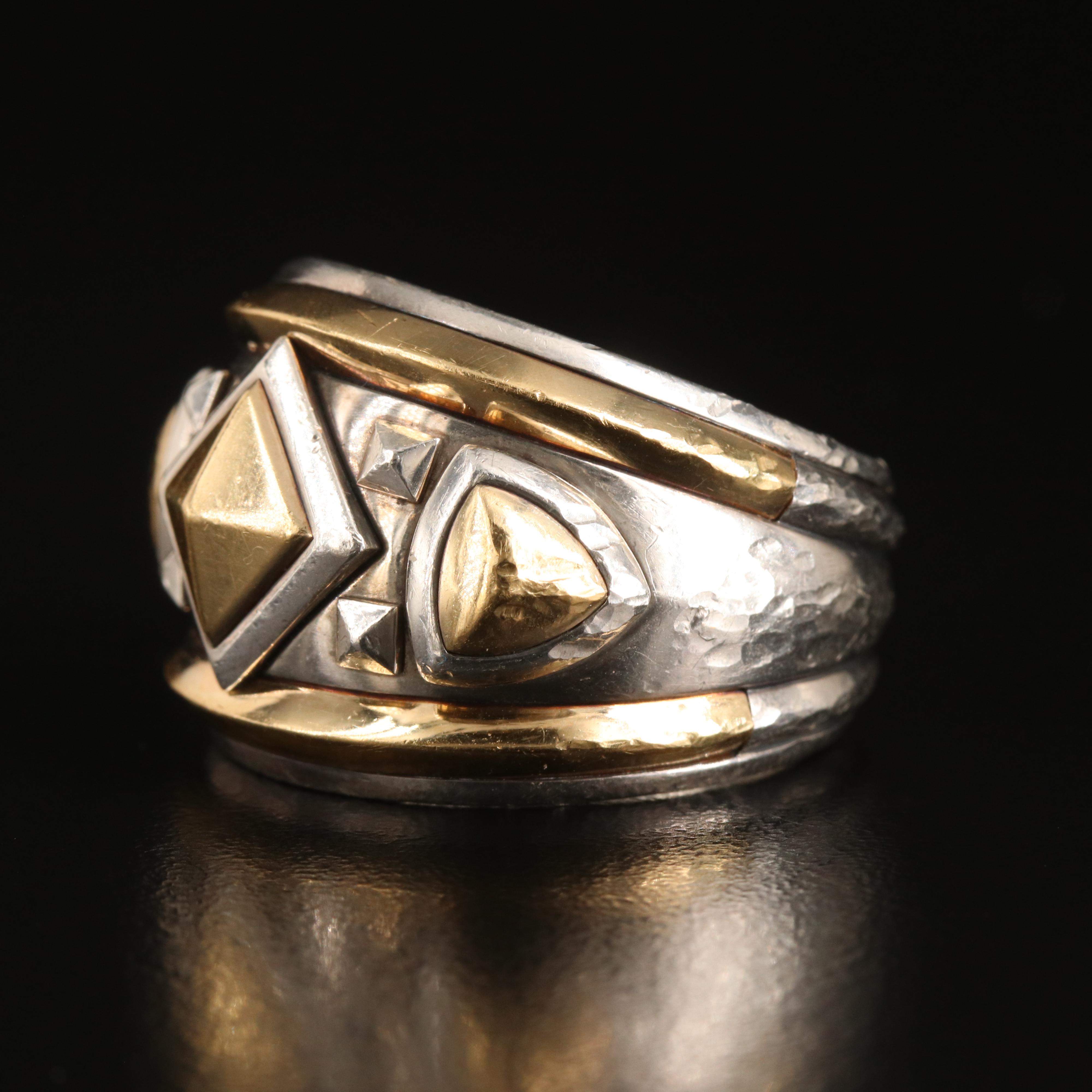 David Yurman "Modern Renaissance" Sterling Ring with 18K Accents