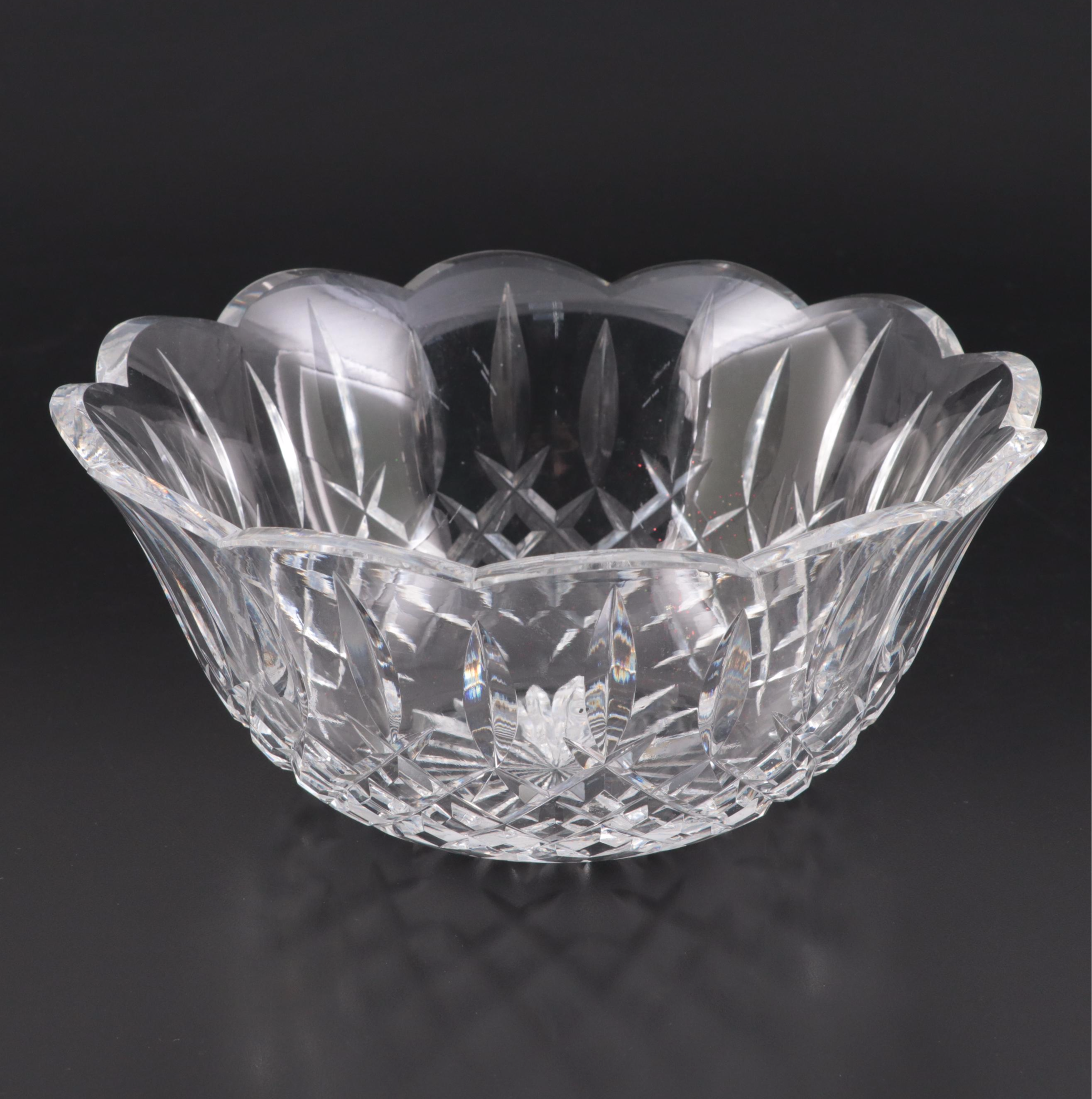 Waterford Crystal "Lismore" Bowl with Marquis by Waterford "Sparkle" Vase