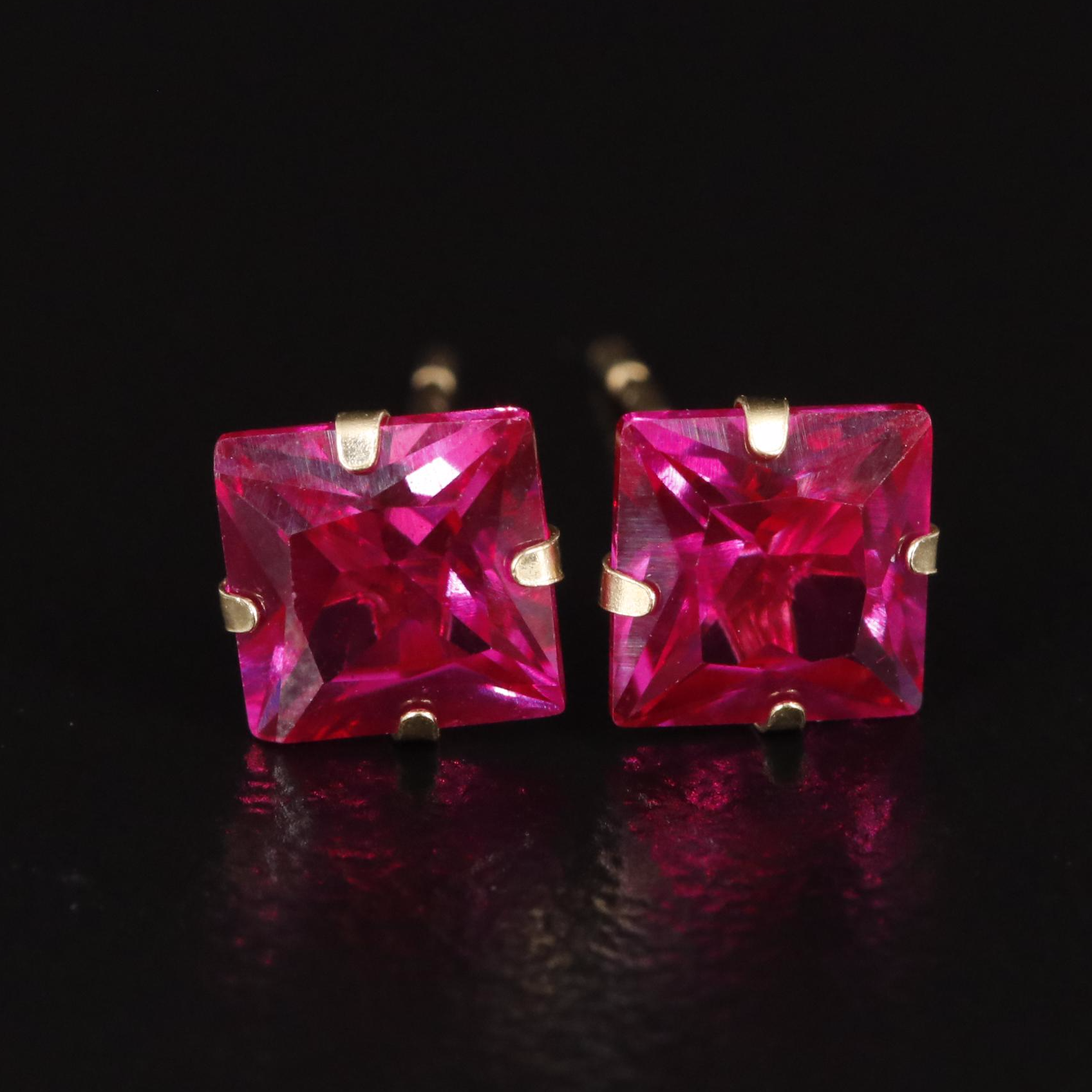 14K Ruby Stud Earrings