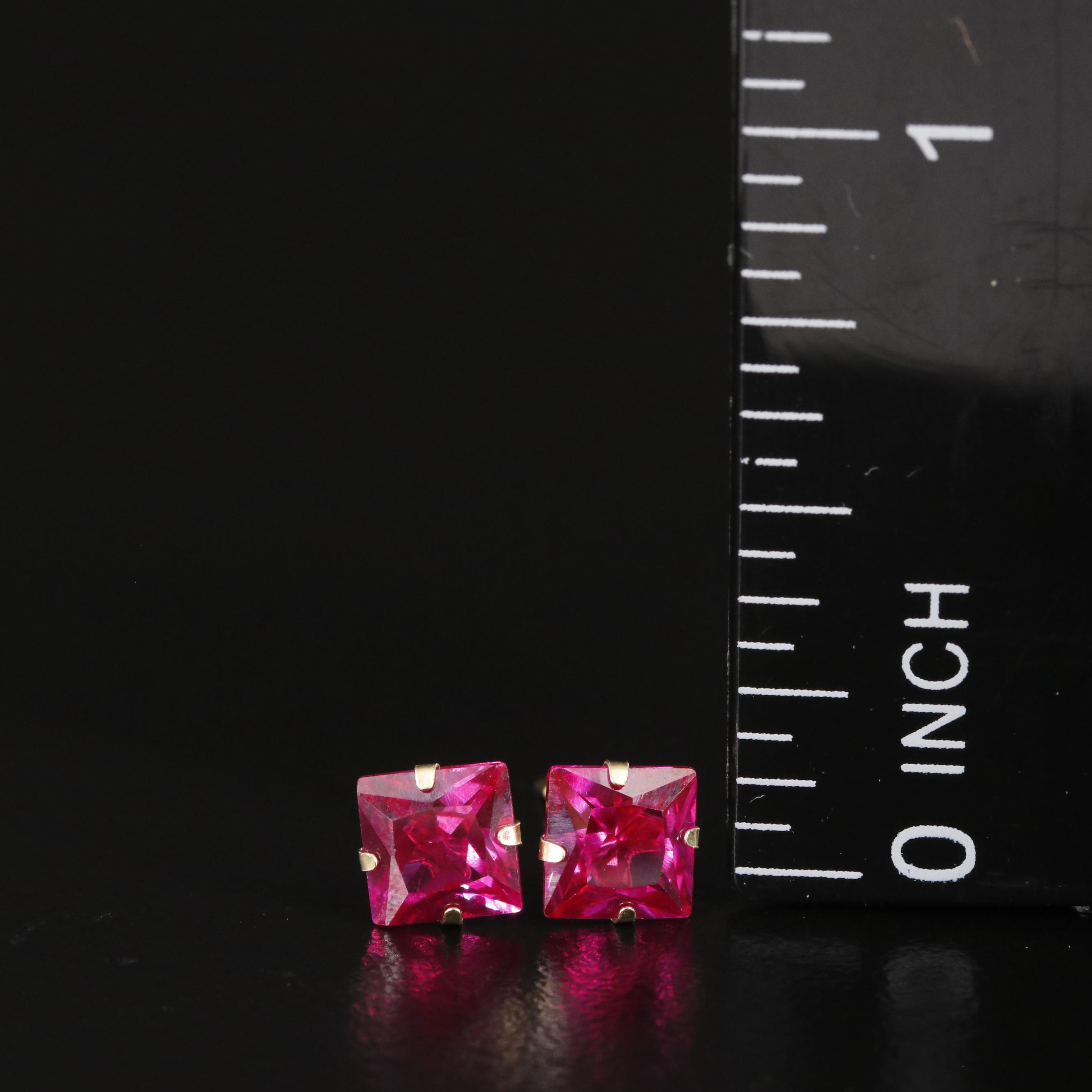 14K Ruby Stud Earrings