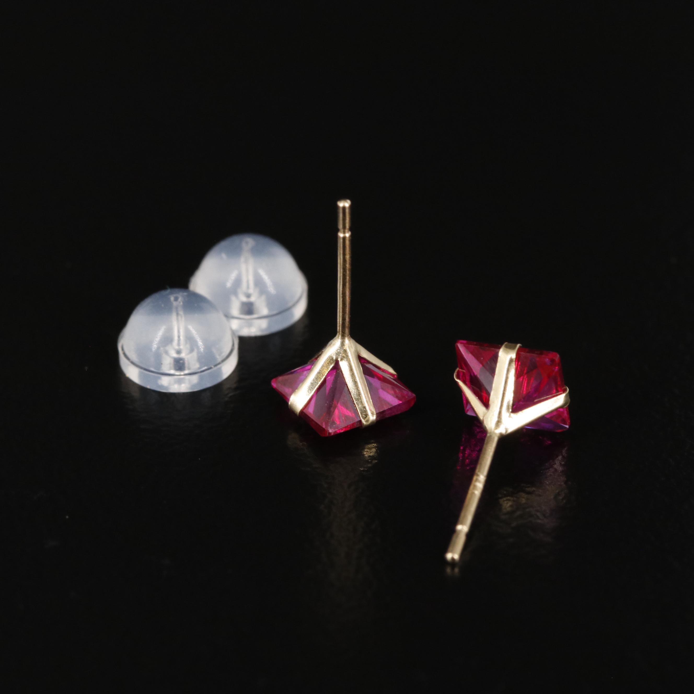 14K Ruby Stud Earrings