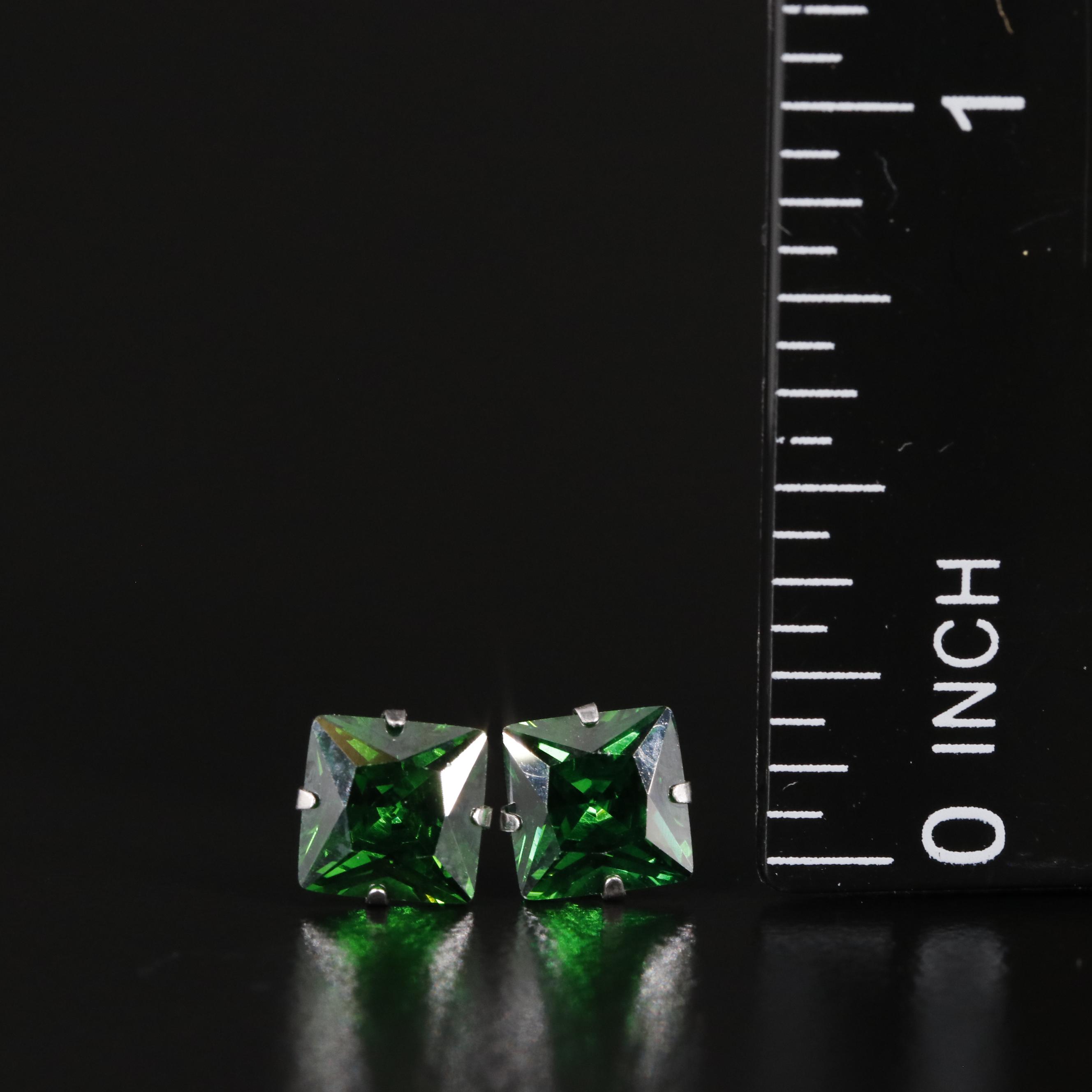 14K Emerald Stud Earrings