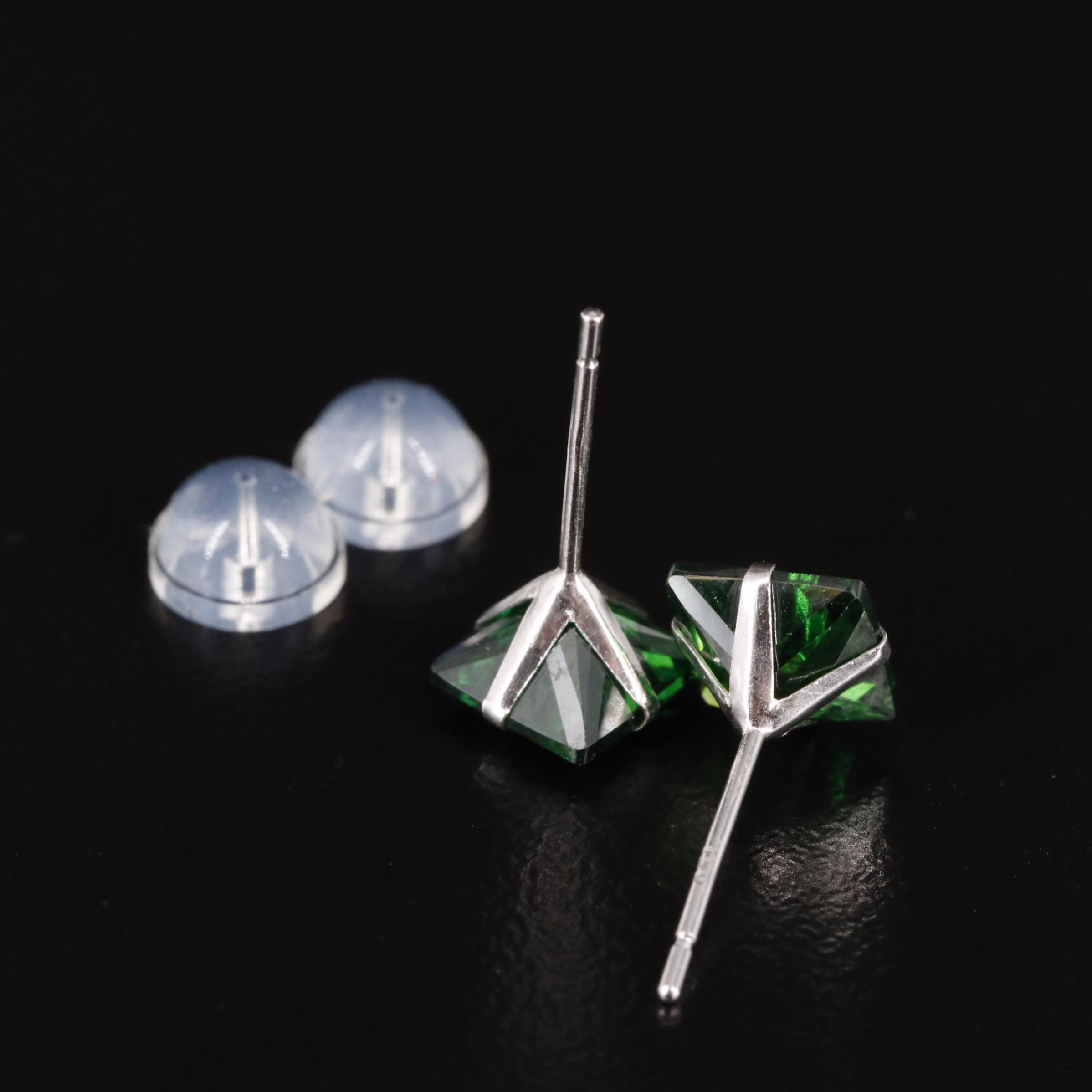 14K Emerald Stud Earrings