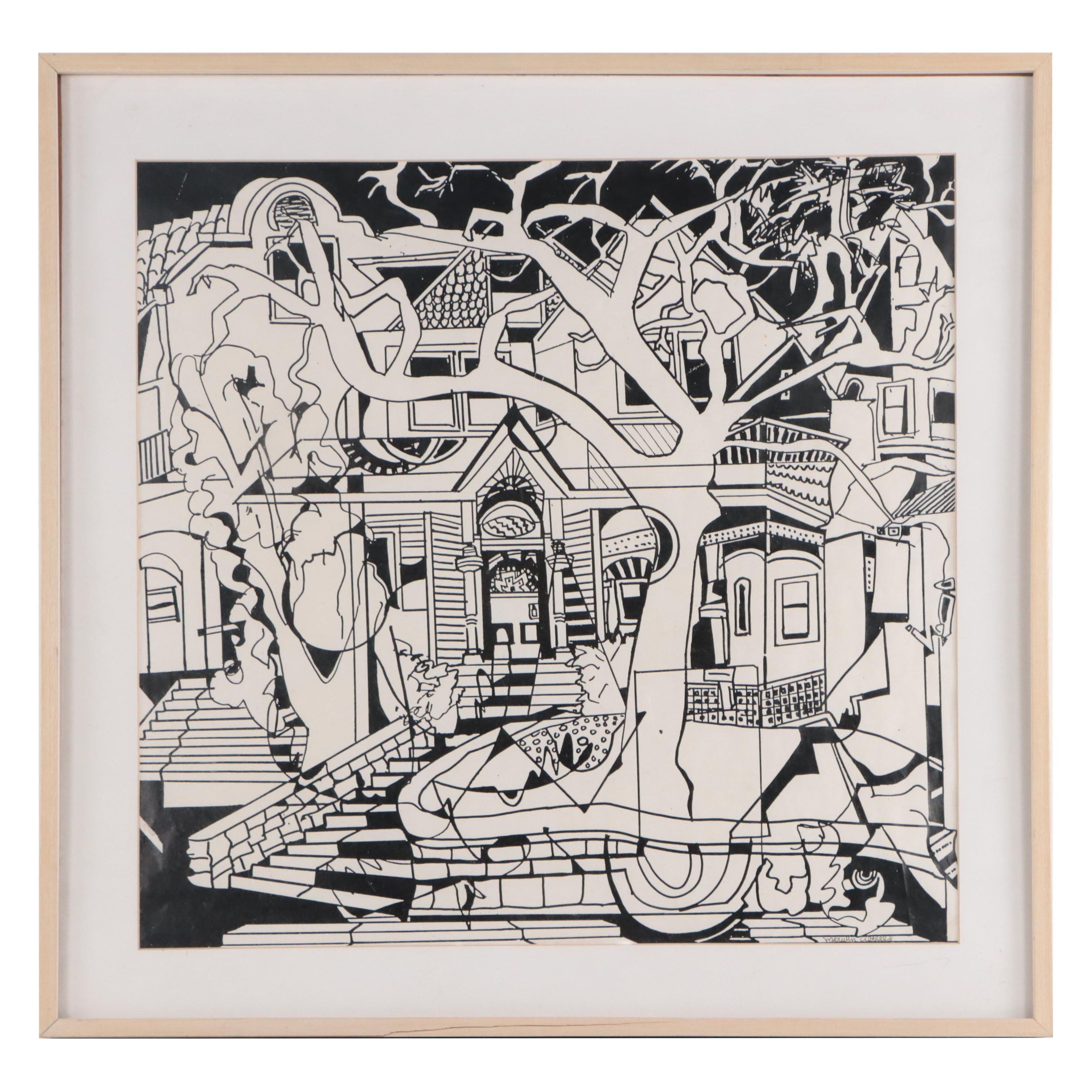 Merwin Altfeld Digital Print of a Victorian Style House, Late 20th Century