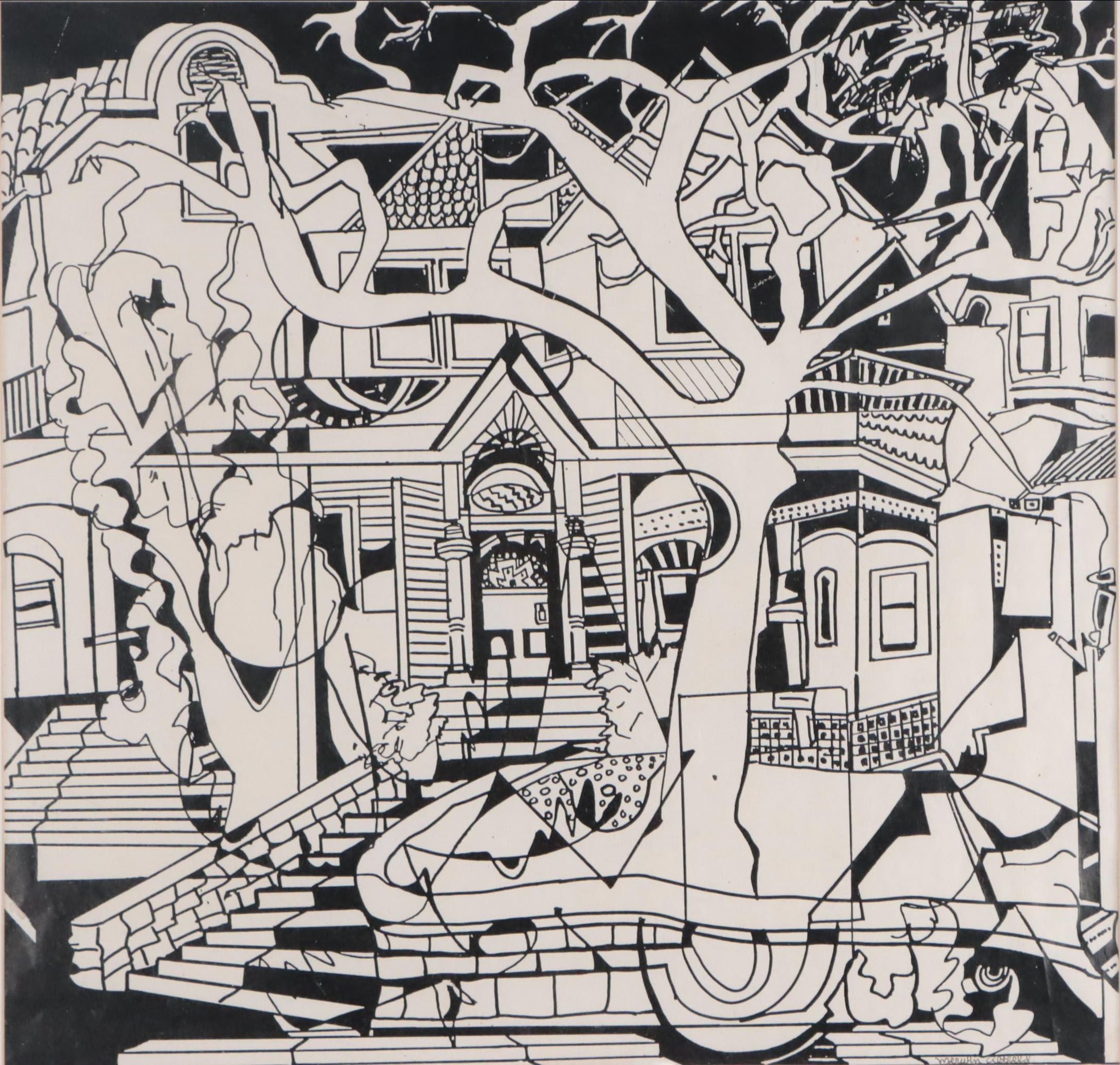 Merwin Altfeld Digital Print of a Victorian Style House, Late 20th Century