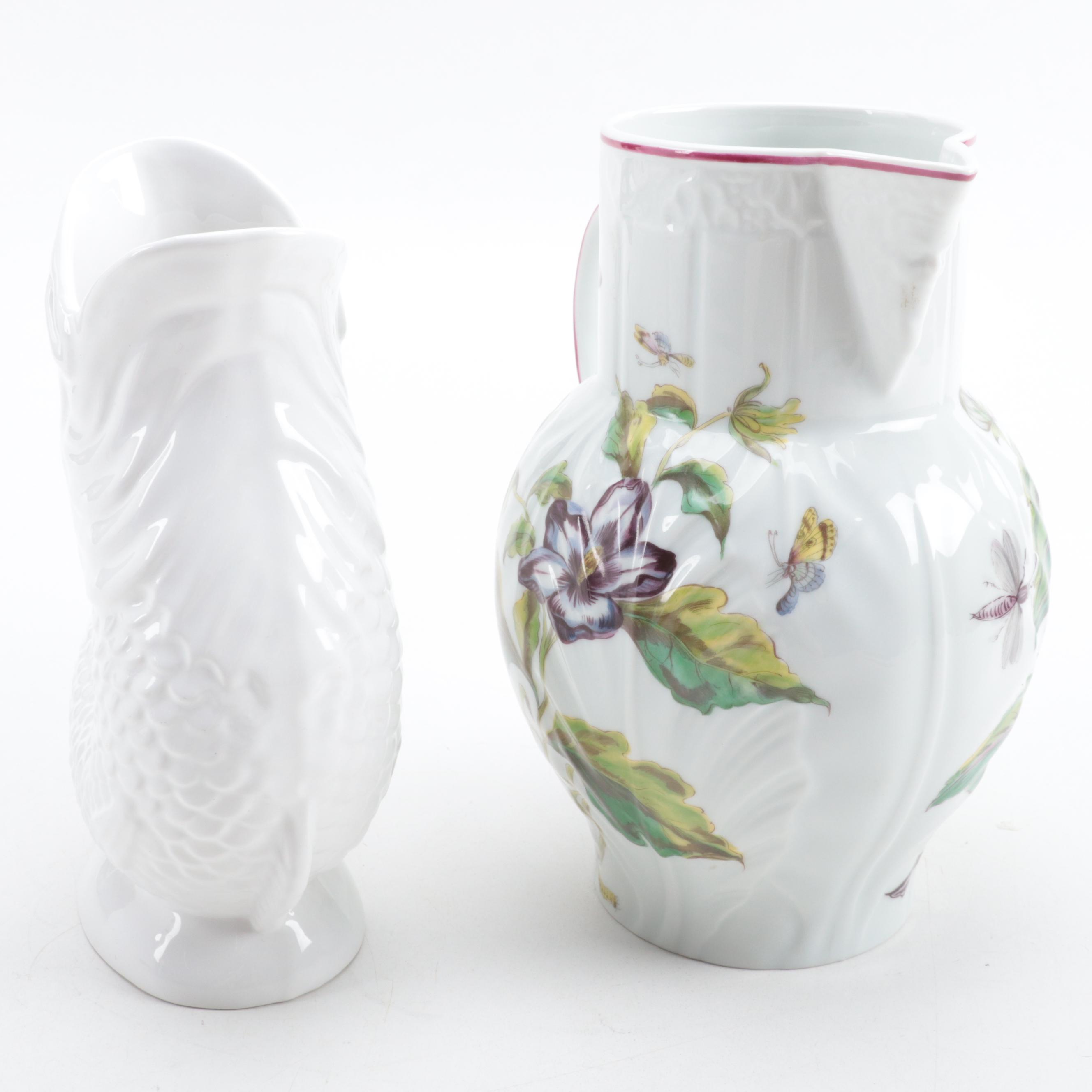 Mottahedeh Metropolitan Museum of Art Chelsea Style Pitcher and Gluggle Jug