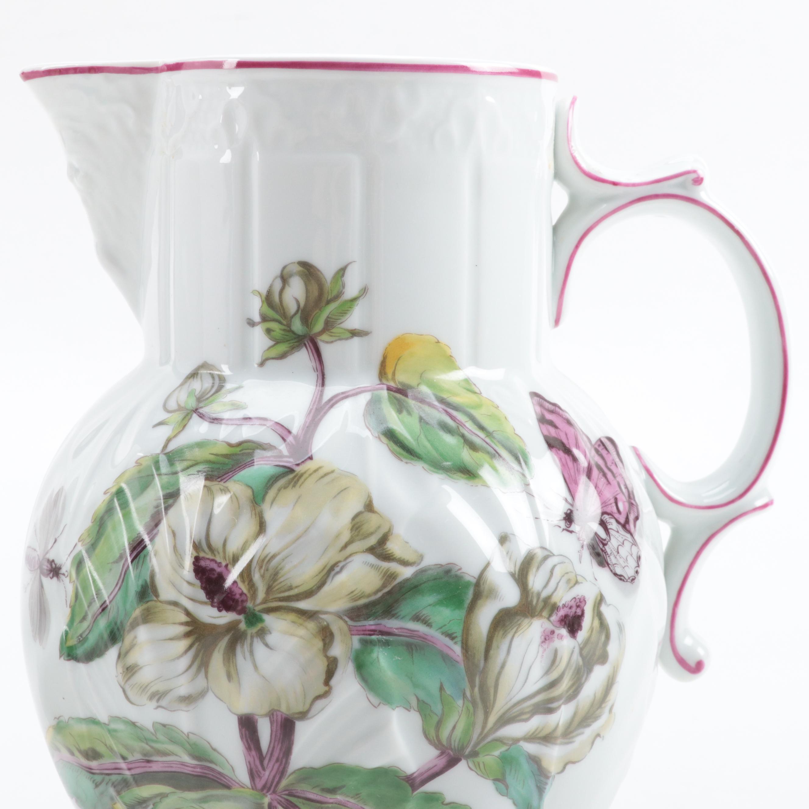 Mottahedeh Metropolitan Museum of Art Chelsea Style Pitcher and Gluggle Jug