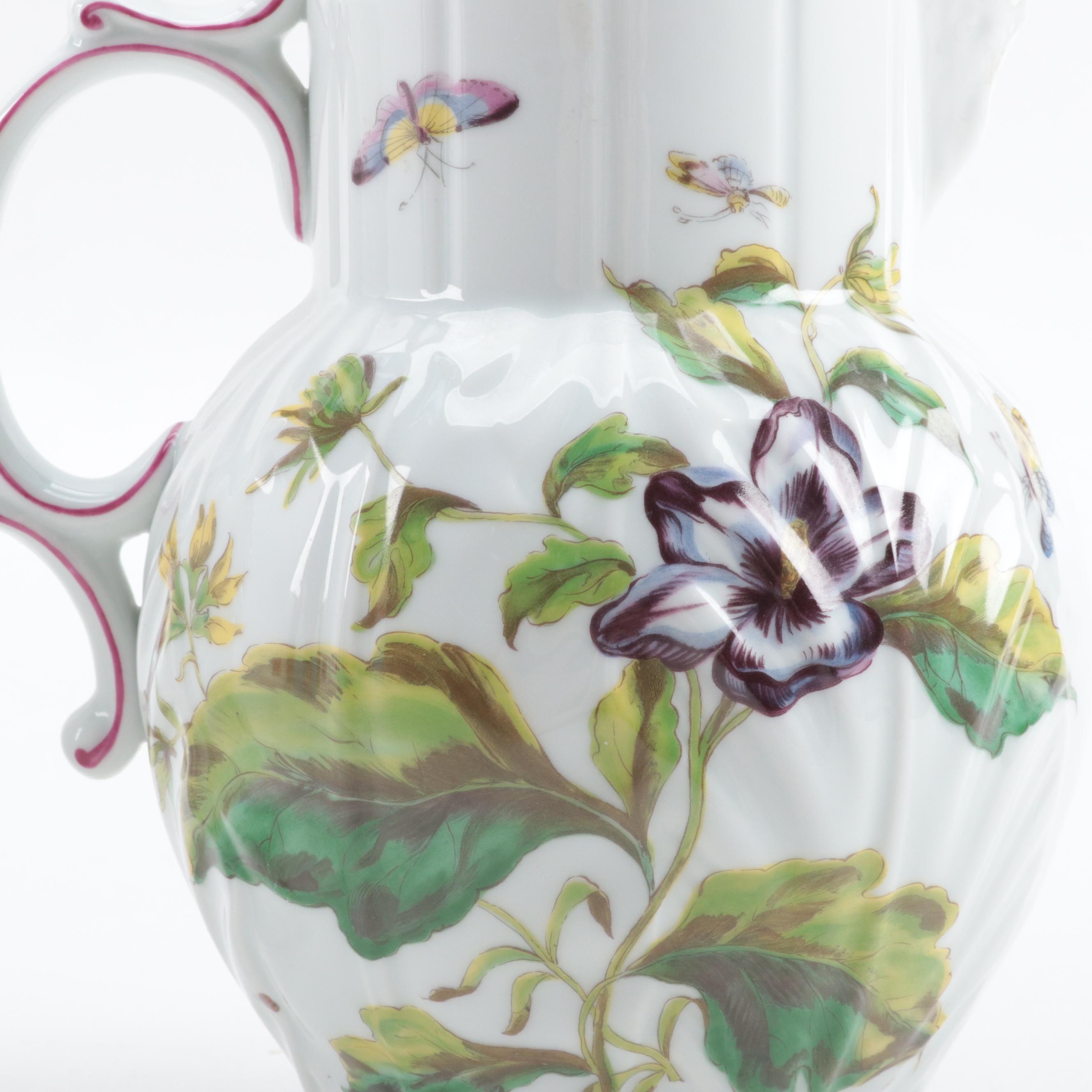 Mottahedeh Metropolitan Museum of Art Chelsea Style Pitcher and Gluggle Jug