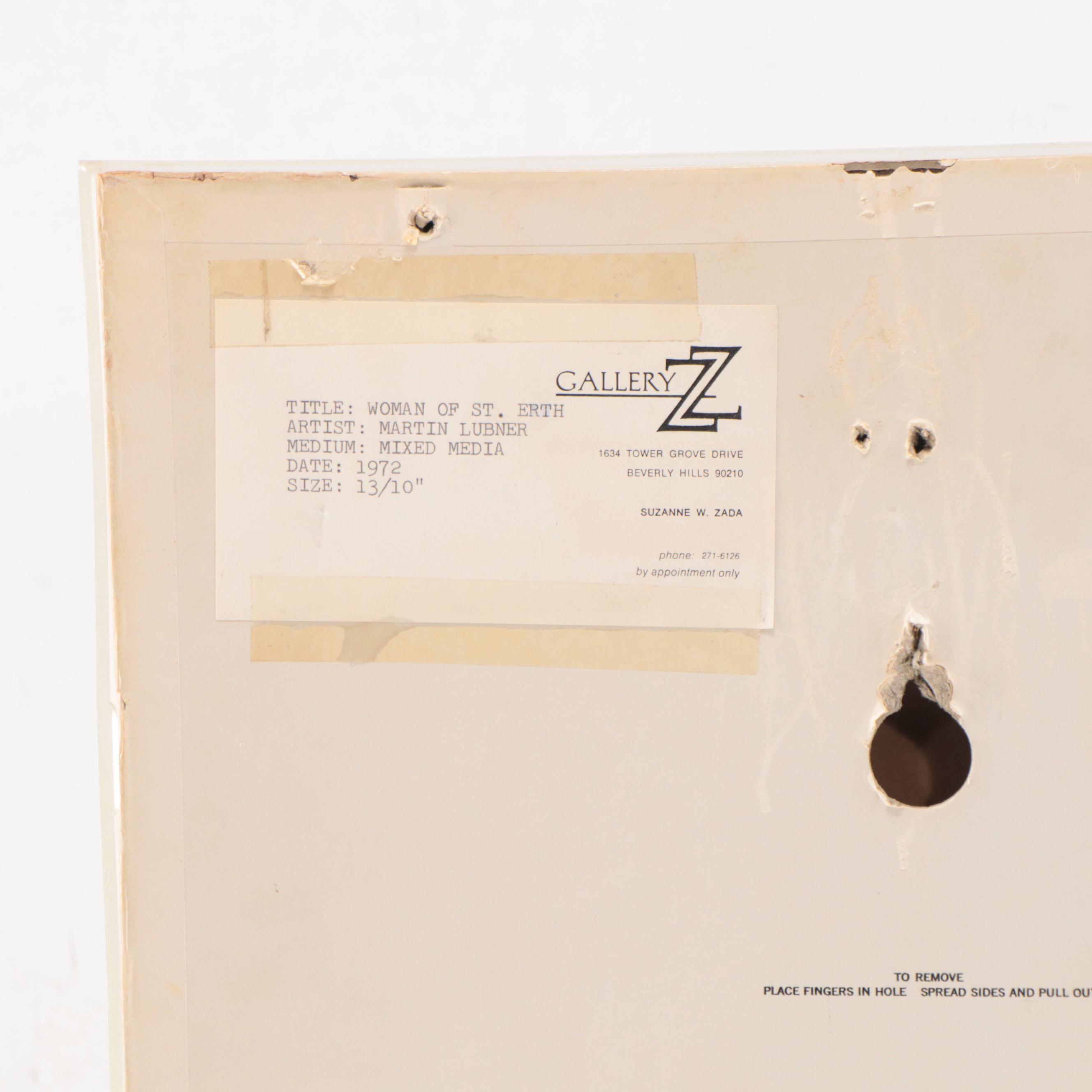 Martin Lubner Mixed Media Painting of Seated Figure "Woman of the Earth"